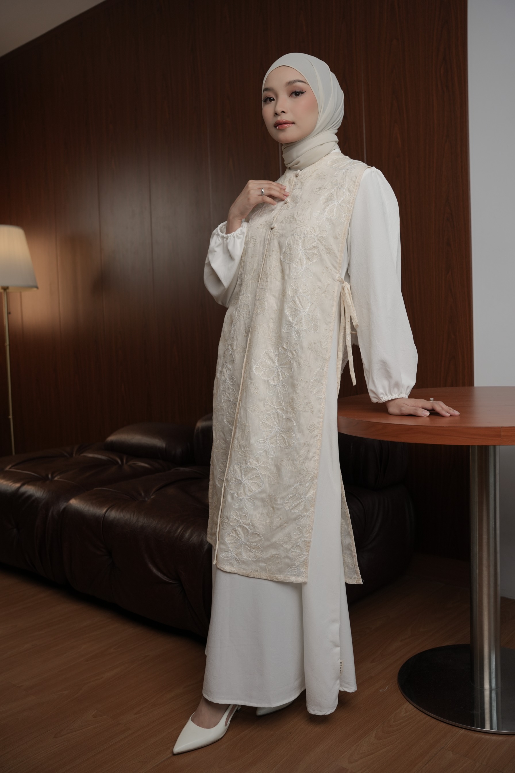 Foxandbunny x Sasinari - Baju Muslim Wanita Semai Inner Dress & Outer Dewasa Set Gamis Poka Tencel Premium Busui Friendly