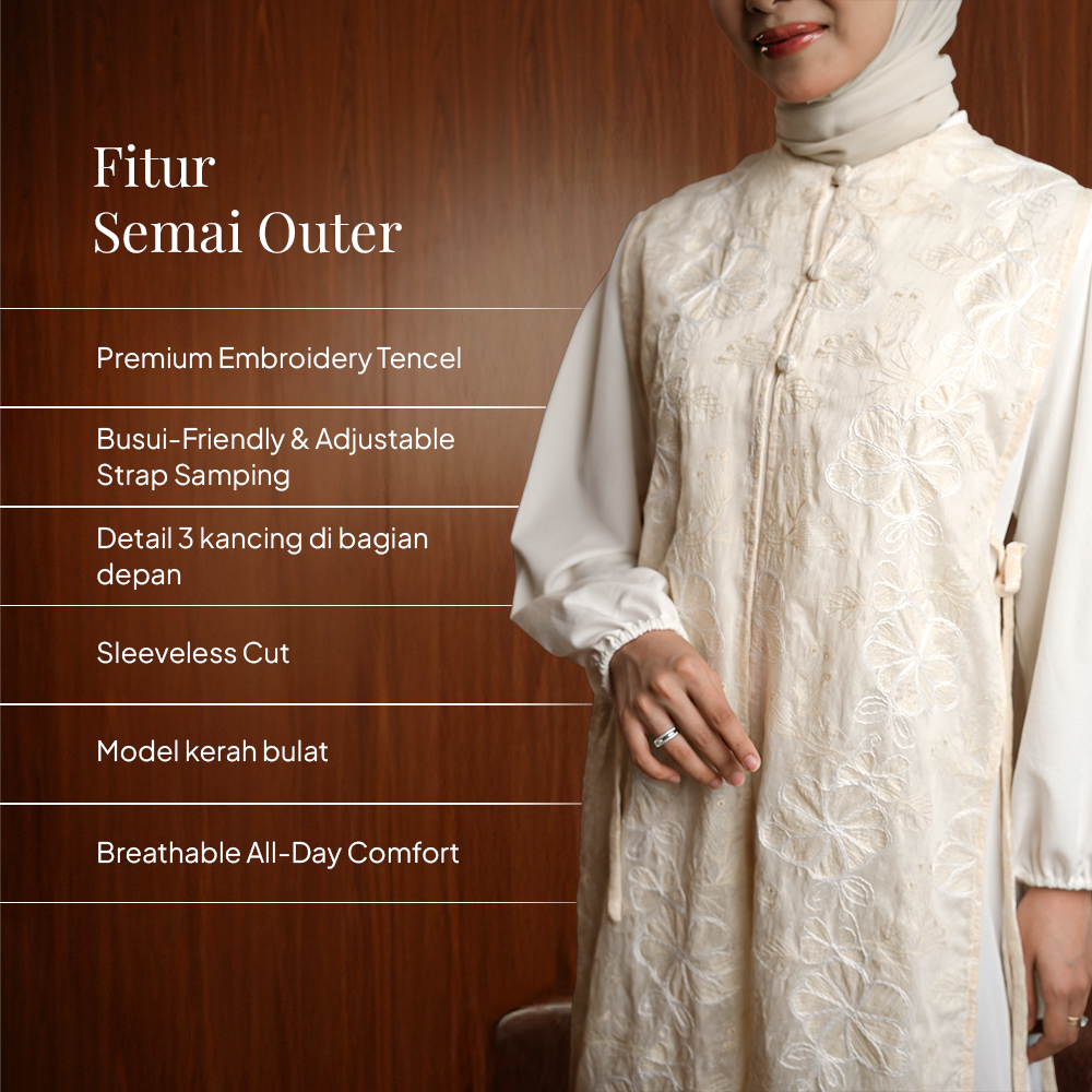 Foxandbunny x Sasinari - Semai Outer Wanita Tencel Premium