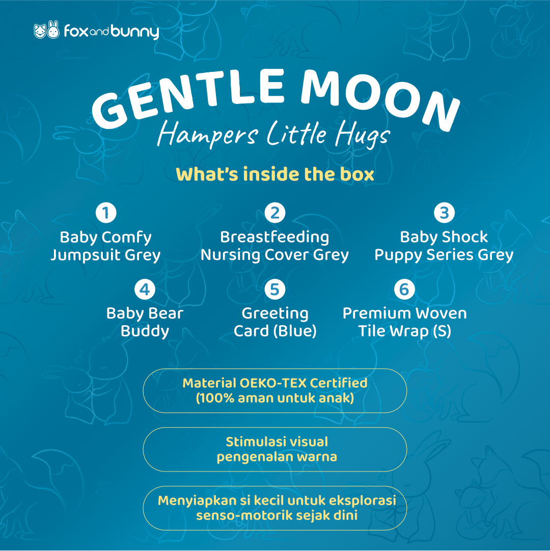 Foxandbunny - Kado Lahiran Baby Boy & Girl Hampers New Born dan Maternity Series Little Hug Gentle Moon