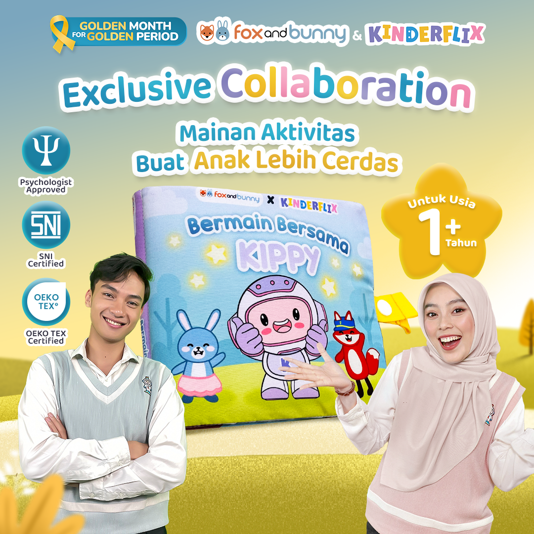 Foxandbunny x Kinderflix Mainan Edukasi Anak Busy Book Kippy 1-3 Tahun Activity Book Bebas Gadget Mainan Montessori