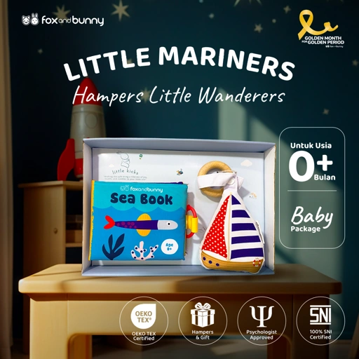 Image of Foxandbunny - Hampers Little Wanderers Little Mariners Series Usia 0+ Bulan | Kado Lahiran Baby Book Soft Book Mainan Teether Bayi | Hadiah Bayi Newborn