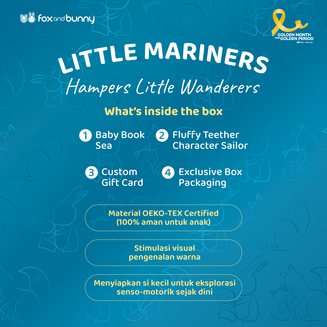 Foxandbunny - Hampers Little Wanderers Little Mariners Series Usia 0+ Bulan | Kado Lahiran Baby Book Soft Book Mainan Teether Bayi | Hadiah Bayi Newborn