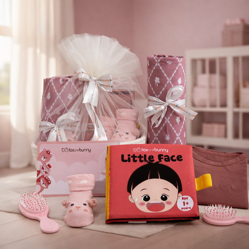 Foxandbunny - Kado Lahiran Premium Baby Girl Hampers New Born dan Maternity Series Little Hug Luxe Blushy Pink