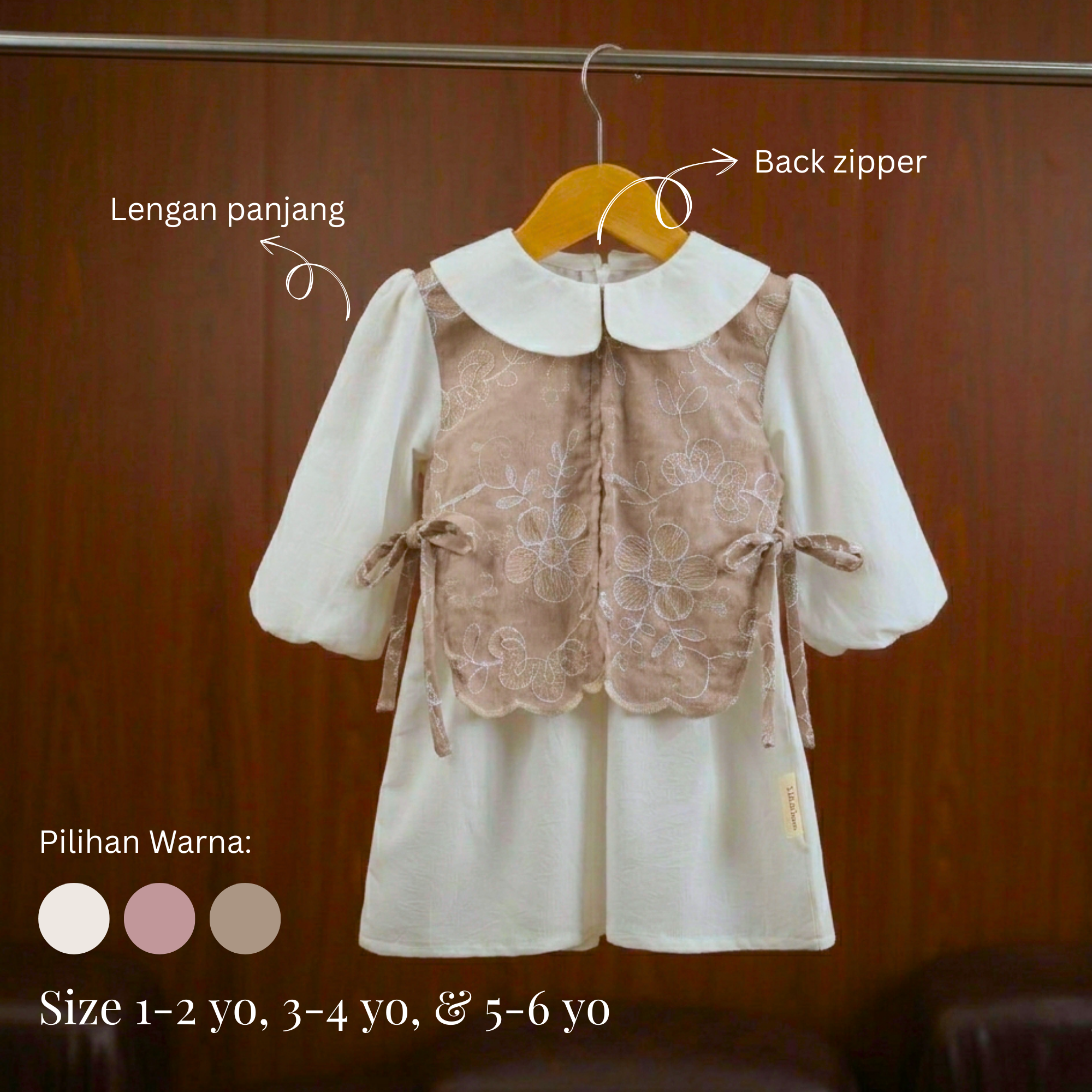 Foxandbunny x Sasinari - Baju Muslim Anak Semai Dress & Outer Anak Poka Tencel Premium