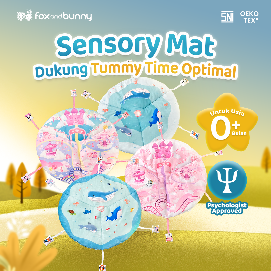 Foxandbunny - Baby Sensory Mat Dreamy Ocean Series Matras Bayi Usia 0+ Bulan | Tema Dreamyland Candyland Atlantic Pasific | Matras Sensori Edukasi Anak Tummy Time Newborn