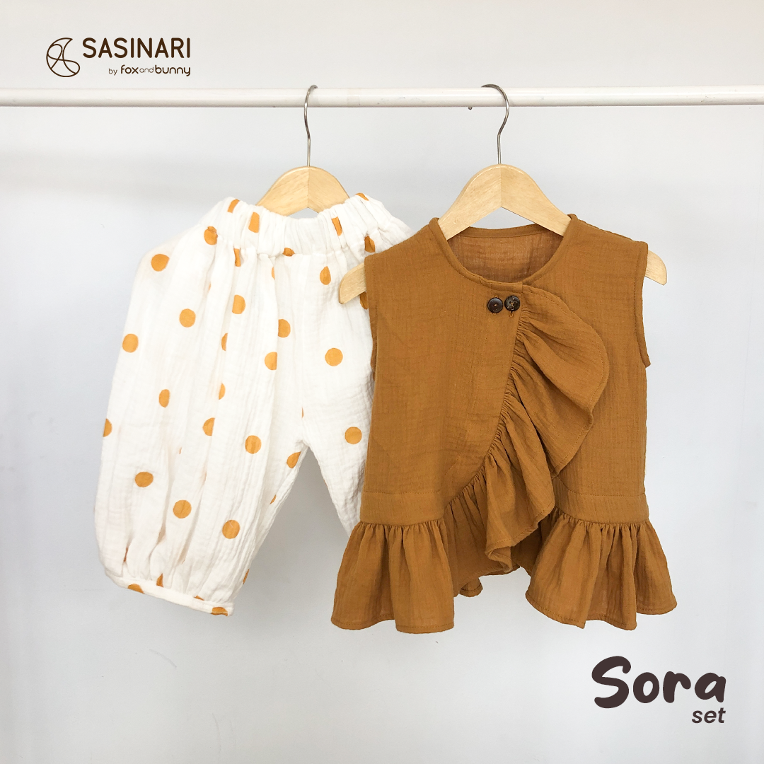 Foxandbunny x Sasinari - Sora Set | Setelan Anak Perempuan | Baju Anak Perempuan | Pakaian Anak Perempuan