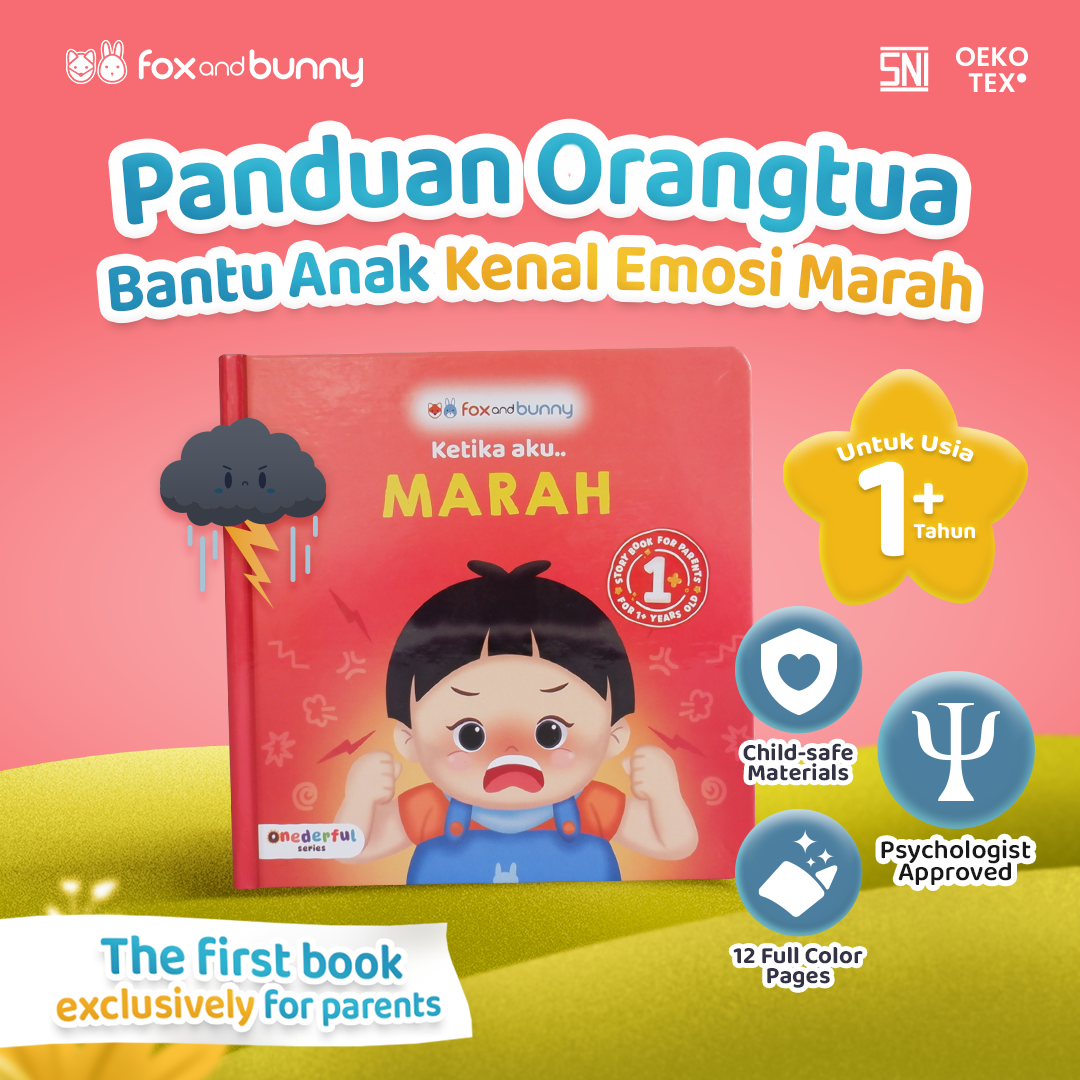 Foxandbunny - Board Book Onederful Series Ketika Aku MARAH Usia 1+ Tahun | Boardbook Anak Bayi Buku Stimulasi Kecerdasan Emosi Anak