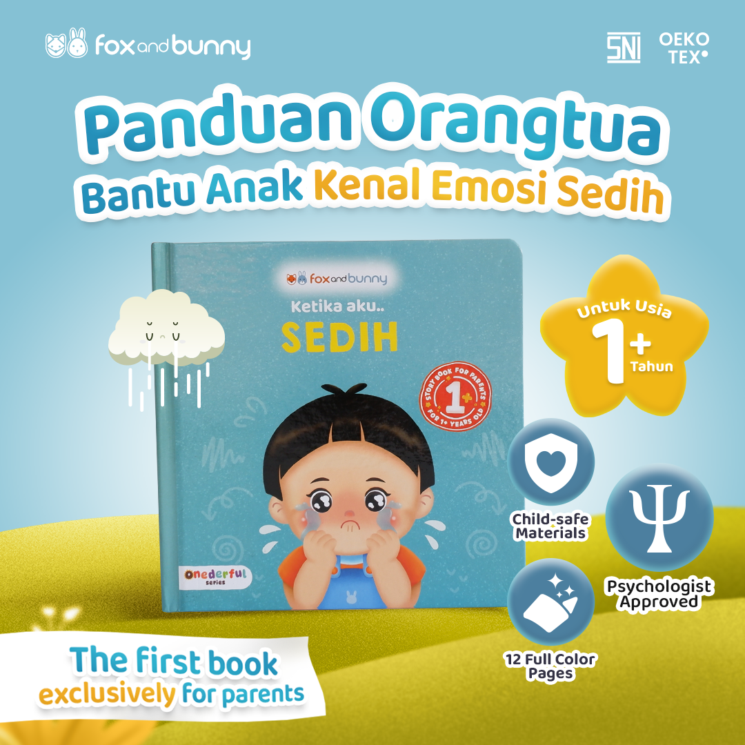 Foxandbunny - Board Book Onederful Series Ketika Aku SEDIH Usia 1+ Tahun | Boardbook Bayi Buku Anak Stimulasi Kecerdasan Emosi Anak  
