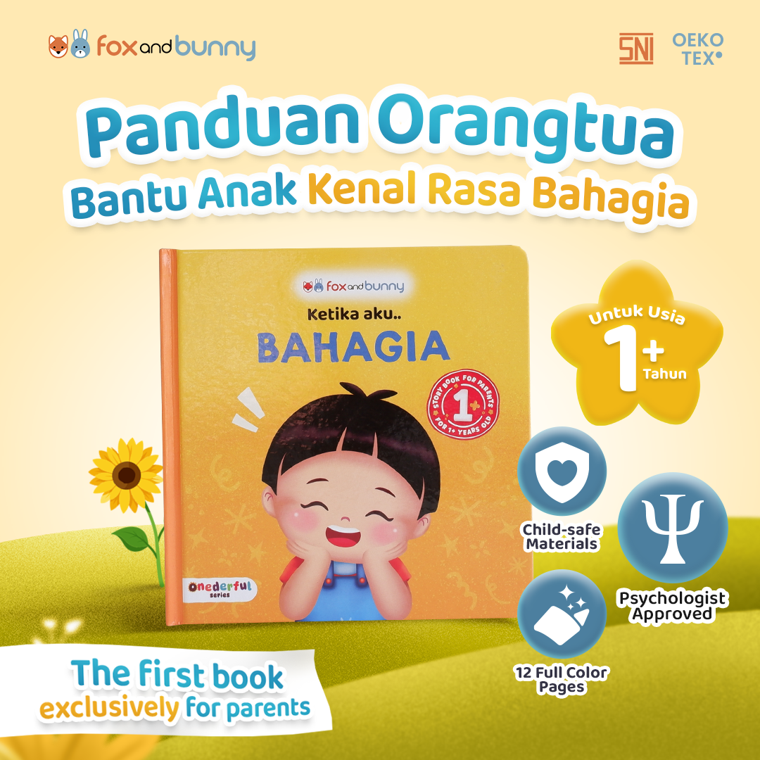 Foxandbunny - Board Book Onederful Series Ketika Aku BAHAGIA Usia 1+ Tahun | Boardbook Buku Anak Bayi Stimulasi Kecerdasan Emosi Anak