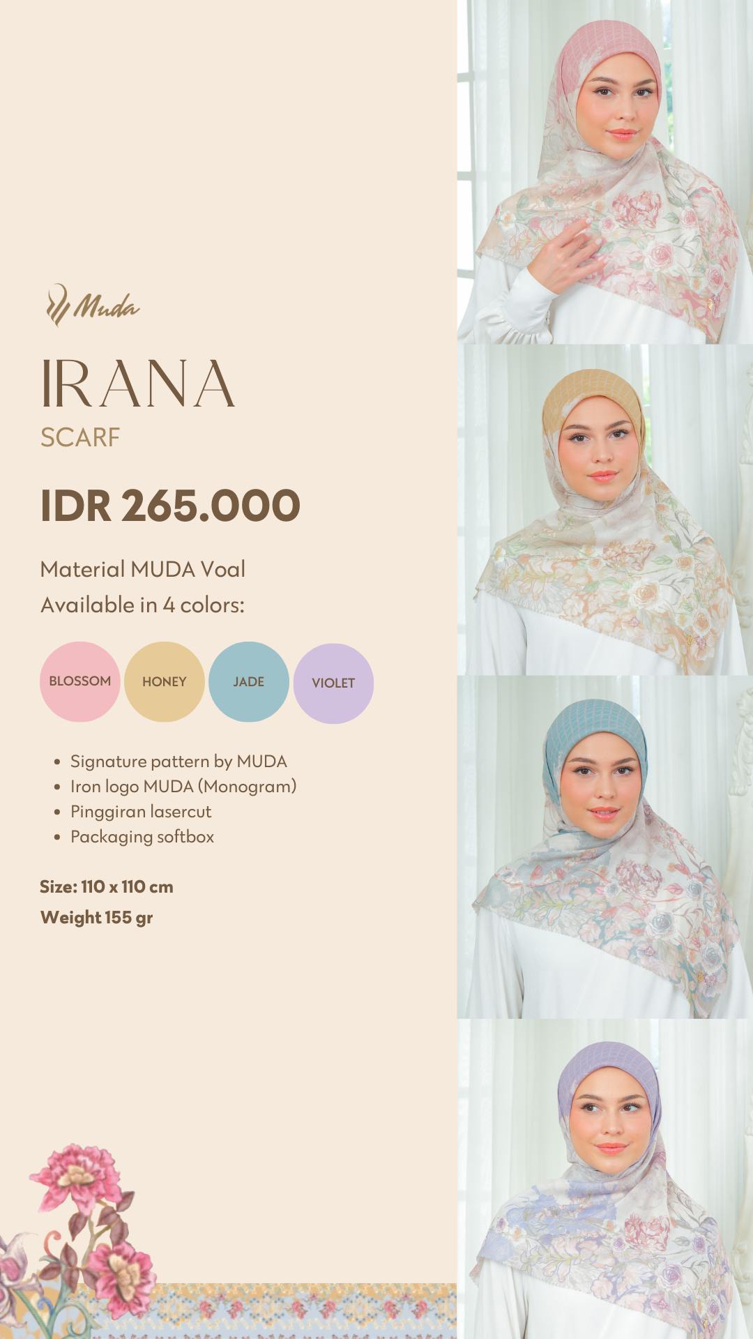 IRANA SCARF - HONEY