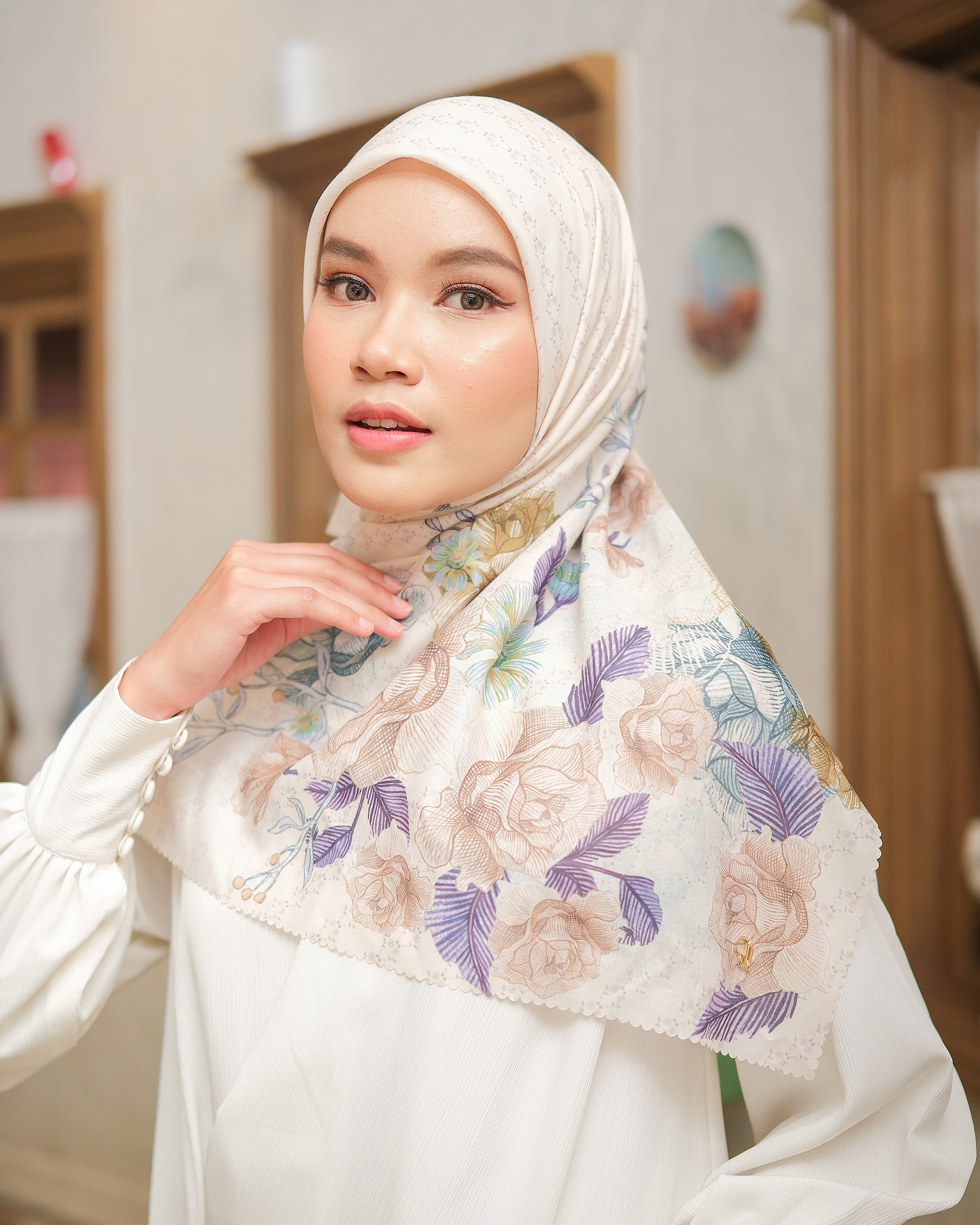 CHRYSA SCARF - ASH BLUE