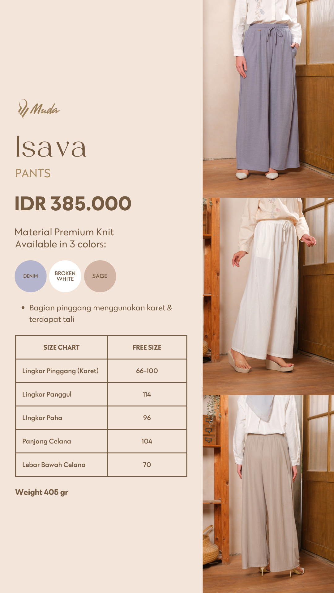 ISAVA PANTS - SAGE