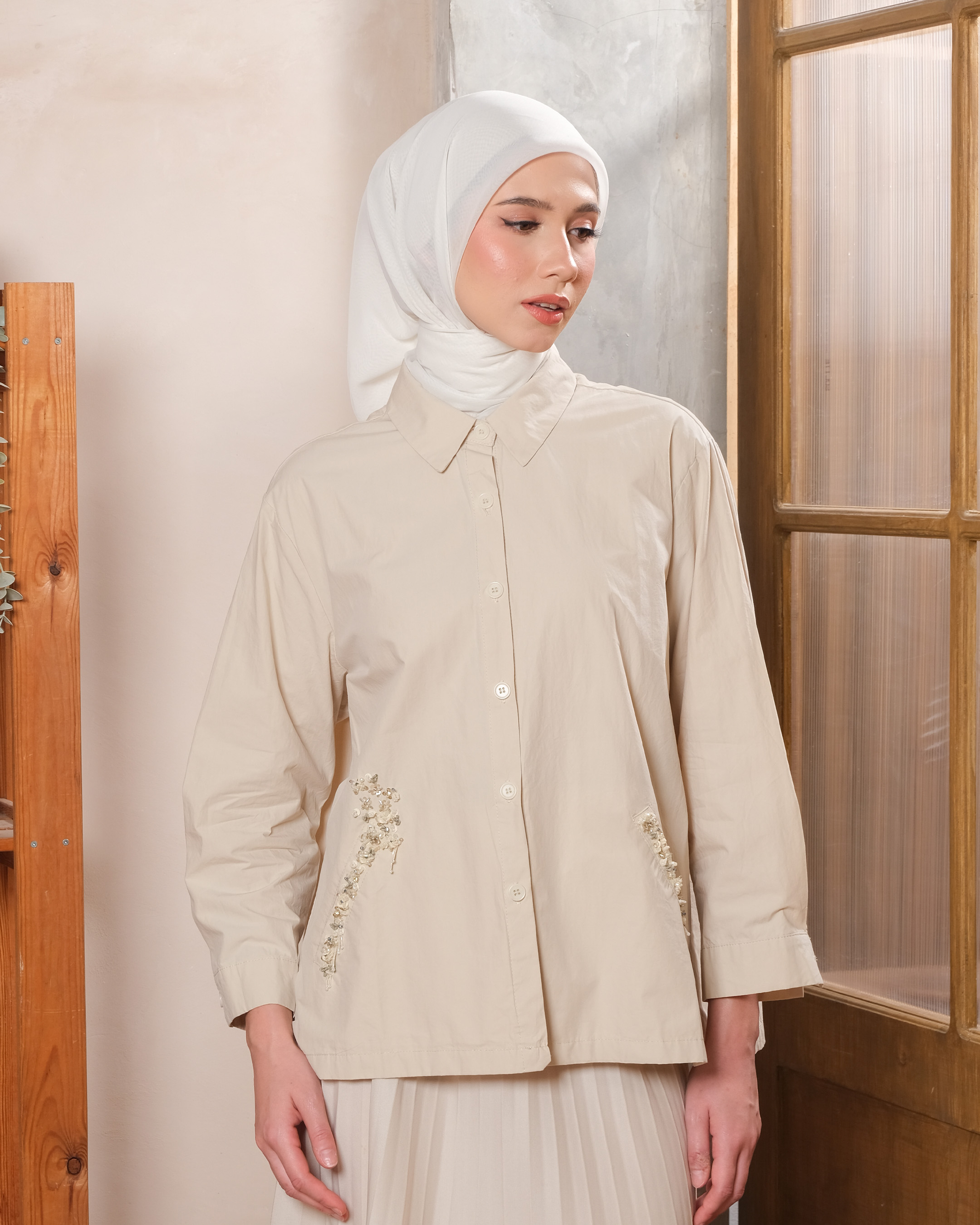 SOLENE SHIRT - GLASS GREEN