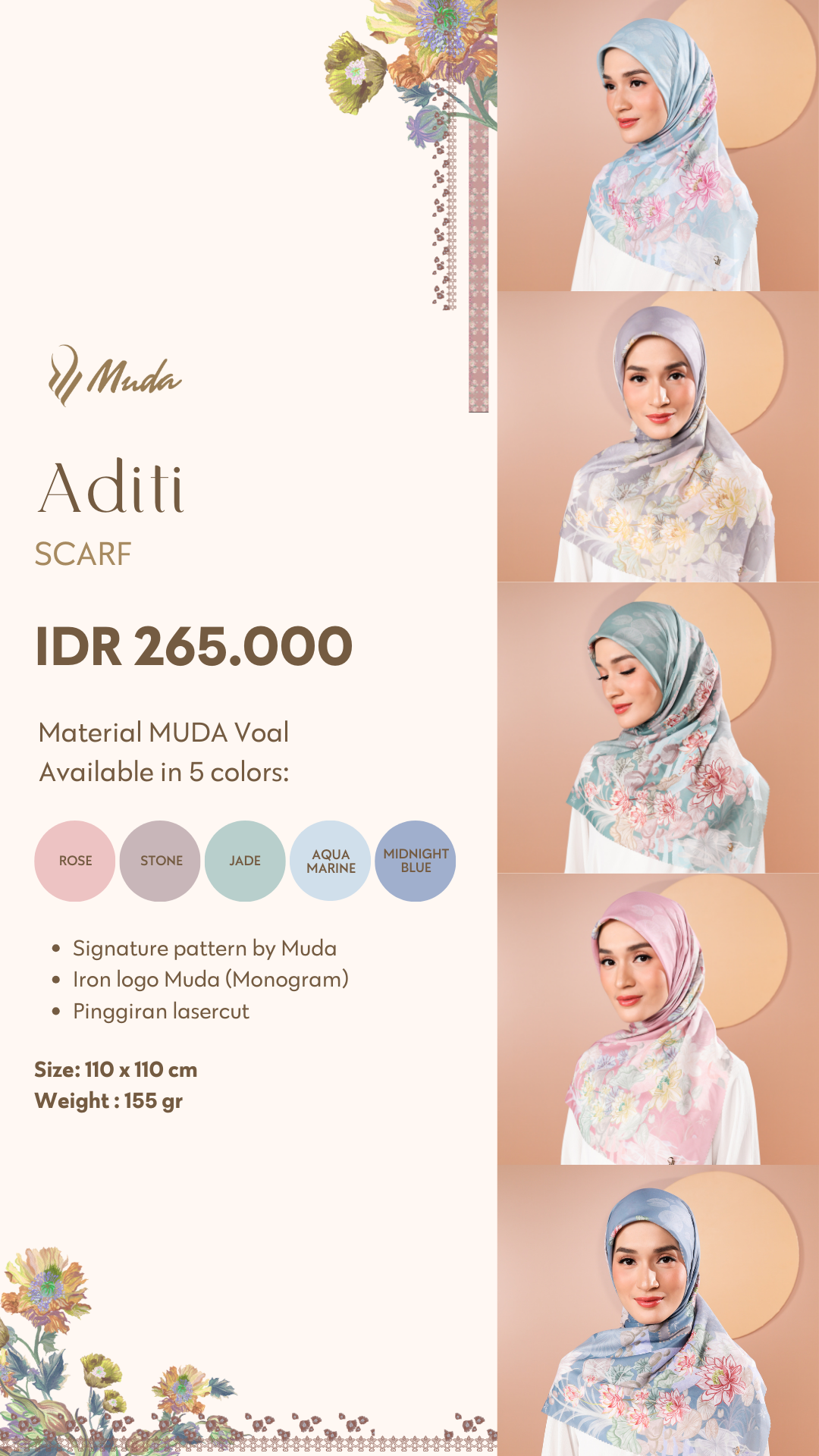 ADITI SCARF - ROSE