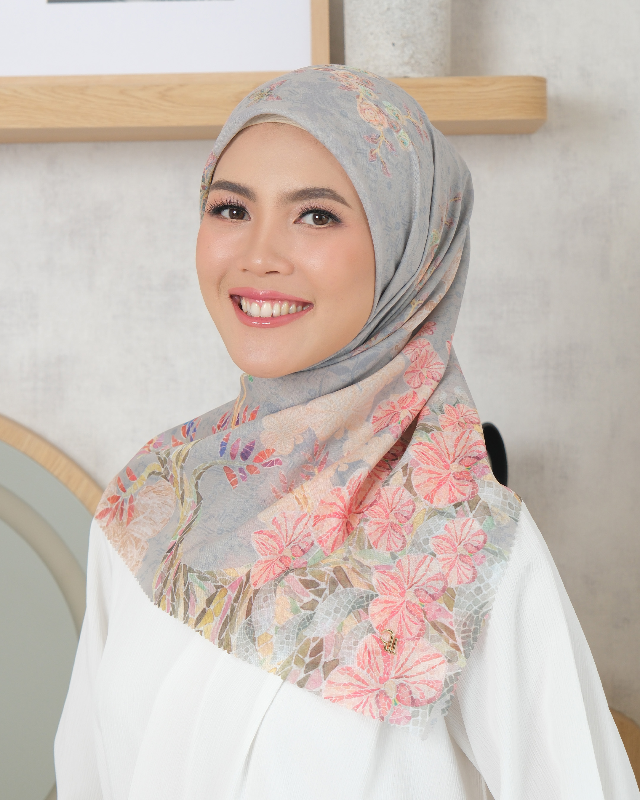 CALULLA SCARF - ASH BLUE