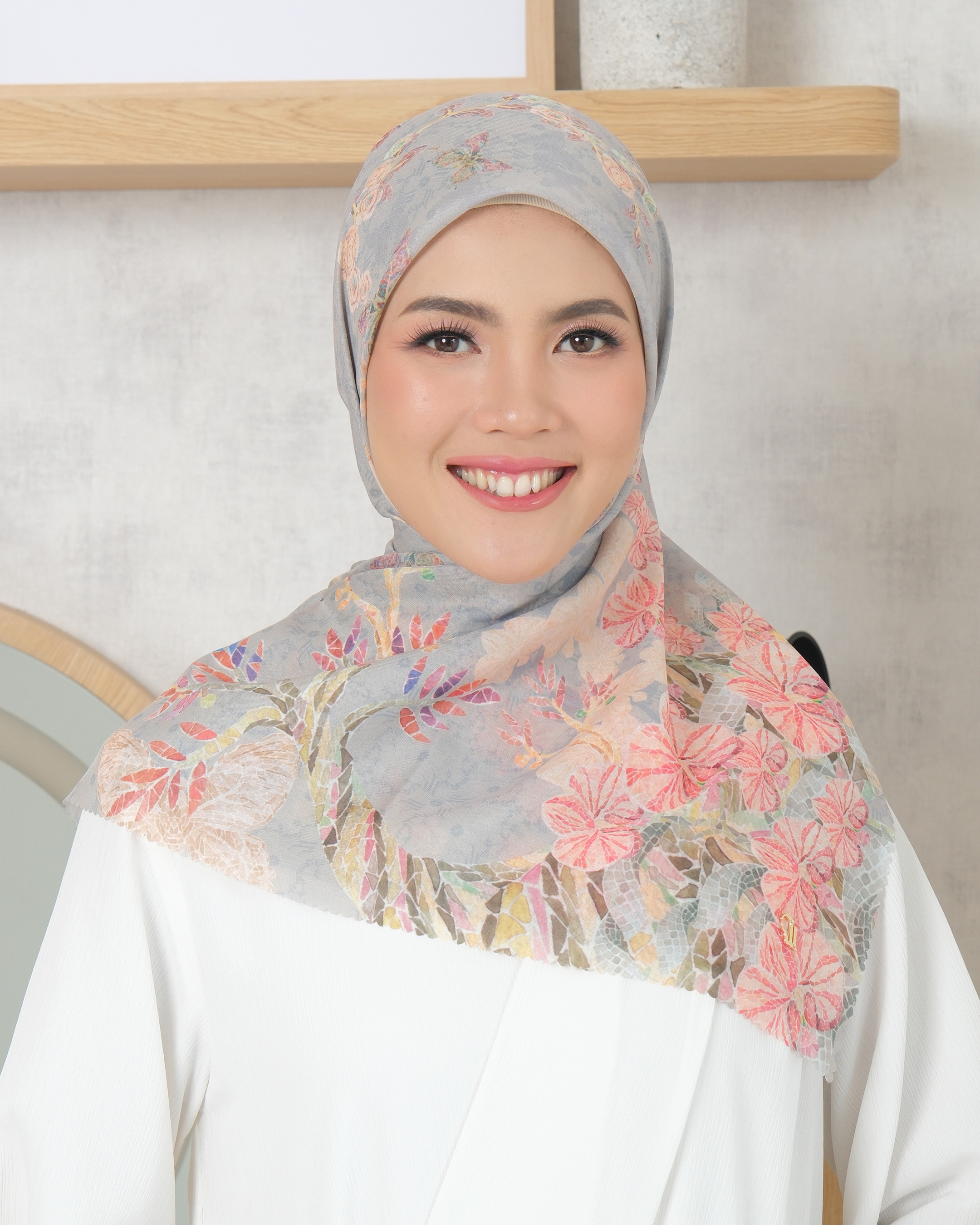 CALULLA SCARF - ASH BLUE