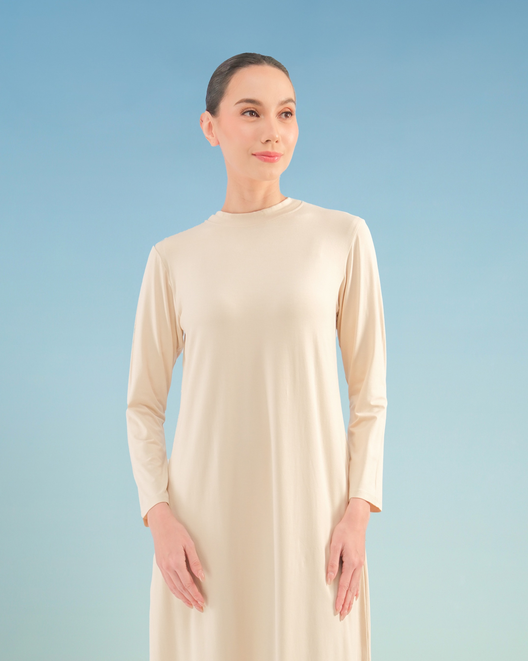 BALENS LONGSLEEVE DRESS INNER - CREAM