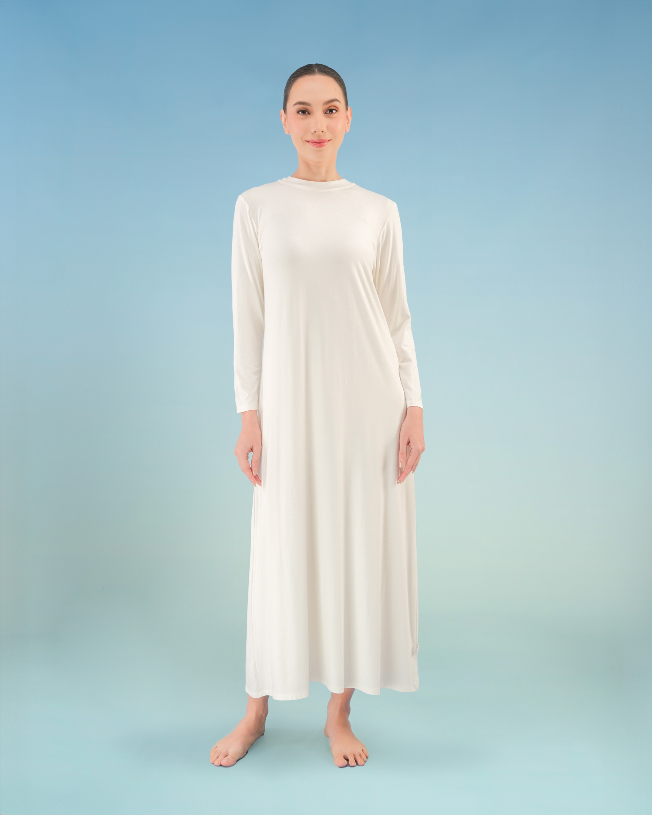 BALENS LONGSLEEVE DRESS INNER - OFF WHITE