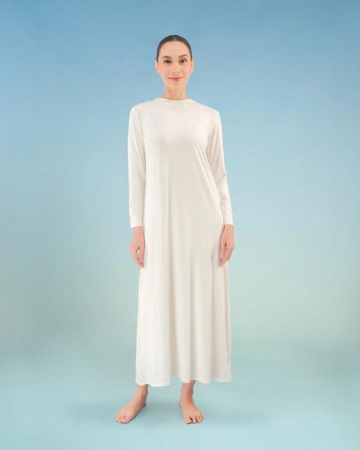 BALENS LONGSLEEVE DRESS INNER - OFF WHITE