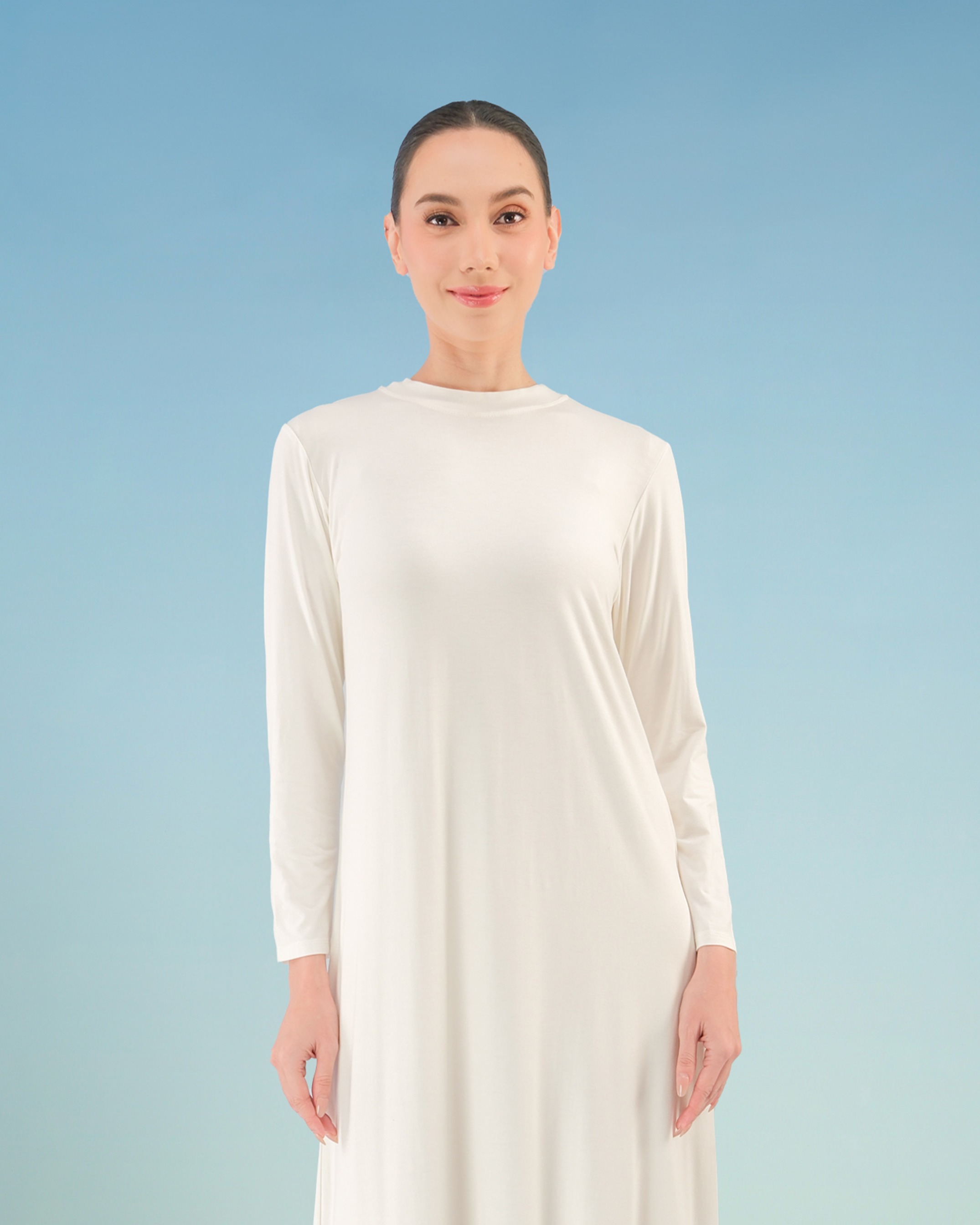 BALENS LONGSLEEVE DRESS INNER - OFF WHITE
