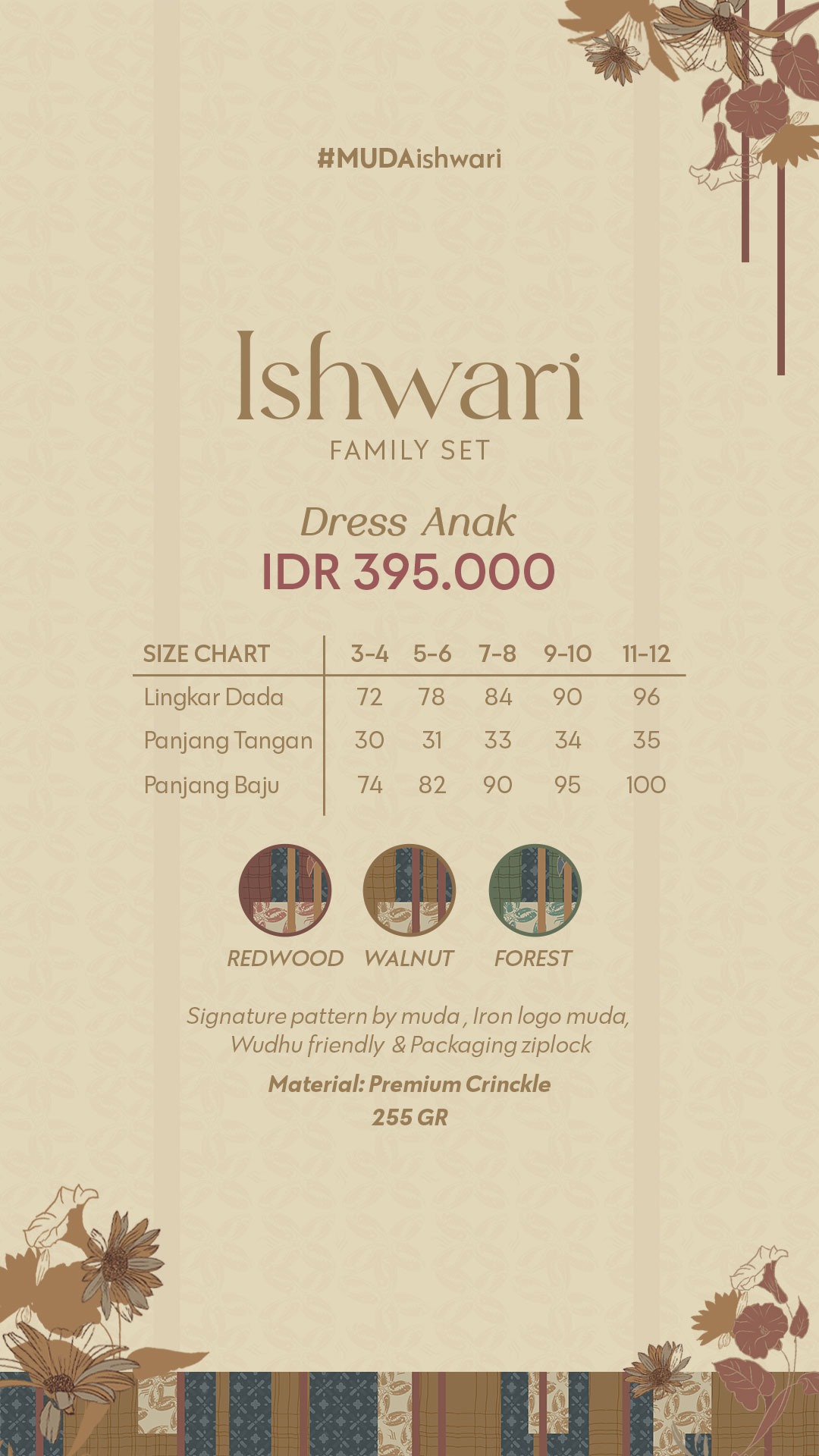 ISHWARI DRESS ANAK - REDWOOD