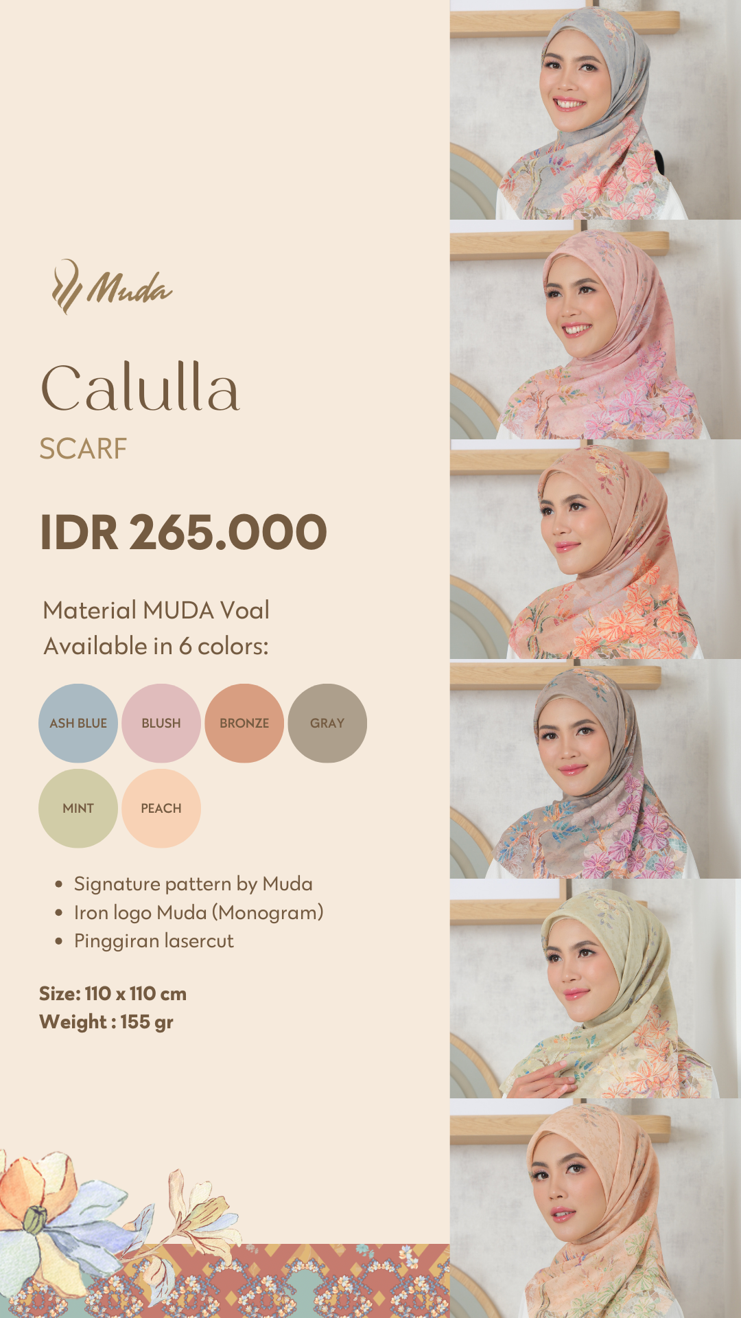 CALULLA SCARF - GRAY