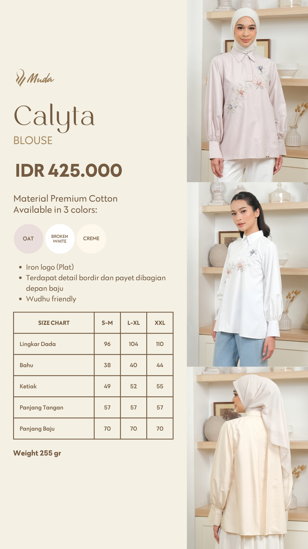 CALYTA BLOUSE - BROKEN WHITE