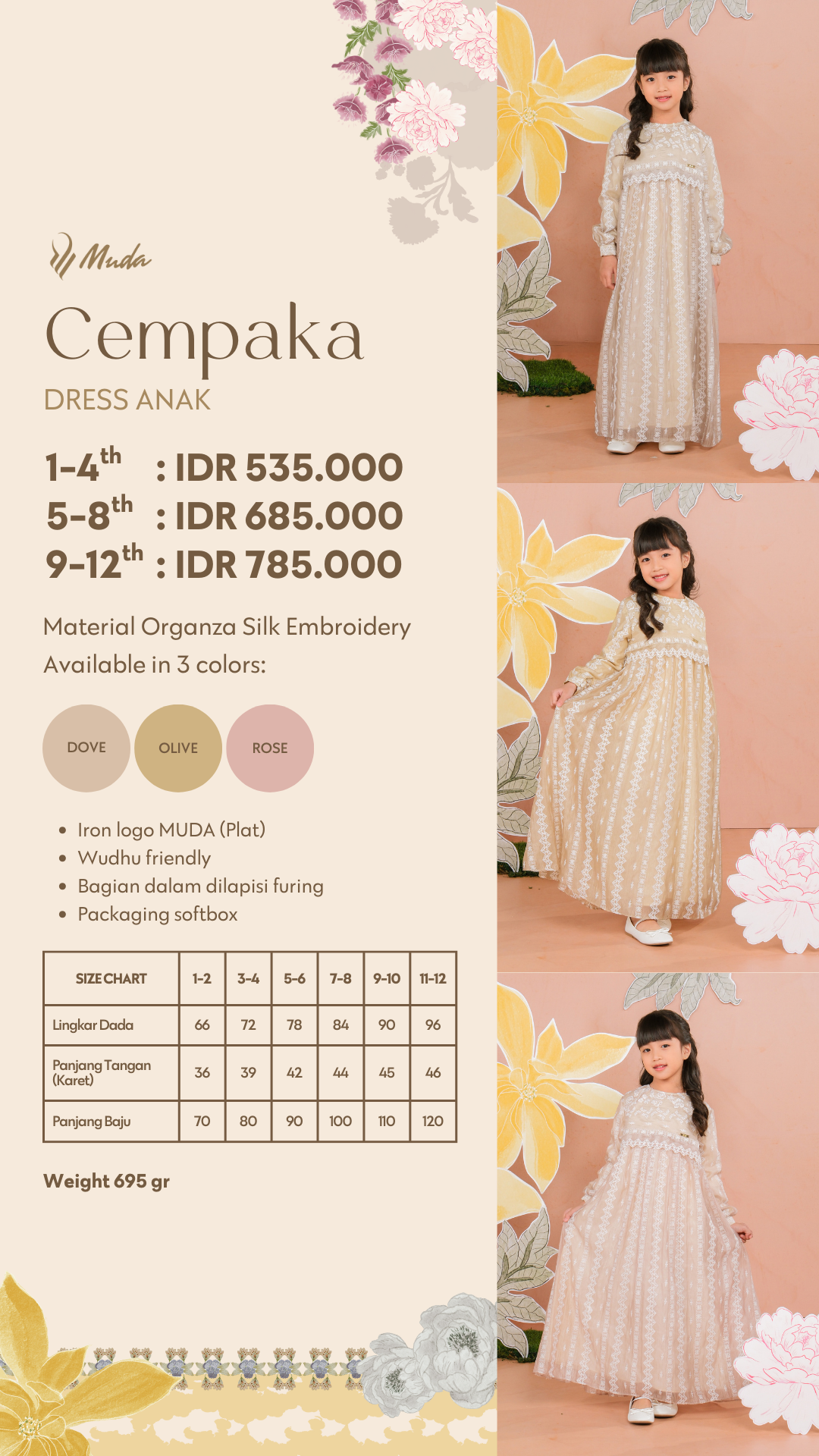 CEMPAKA DRESS ANAK - OLIVE