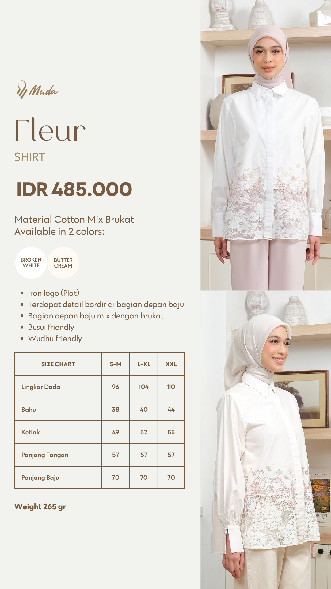 FLEUR SHIRT - BUTTERCREAM