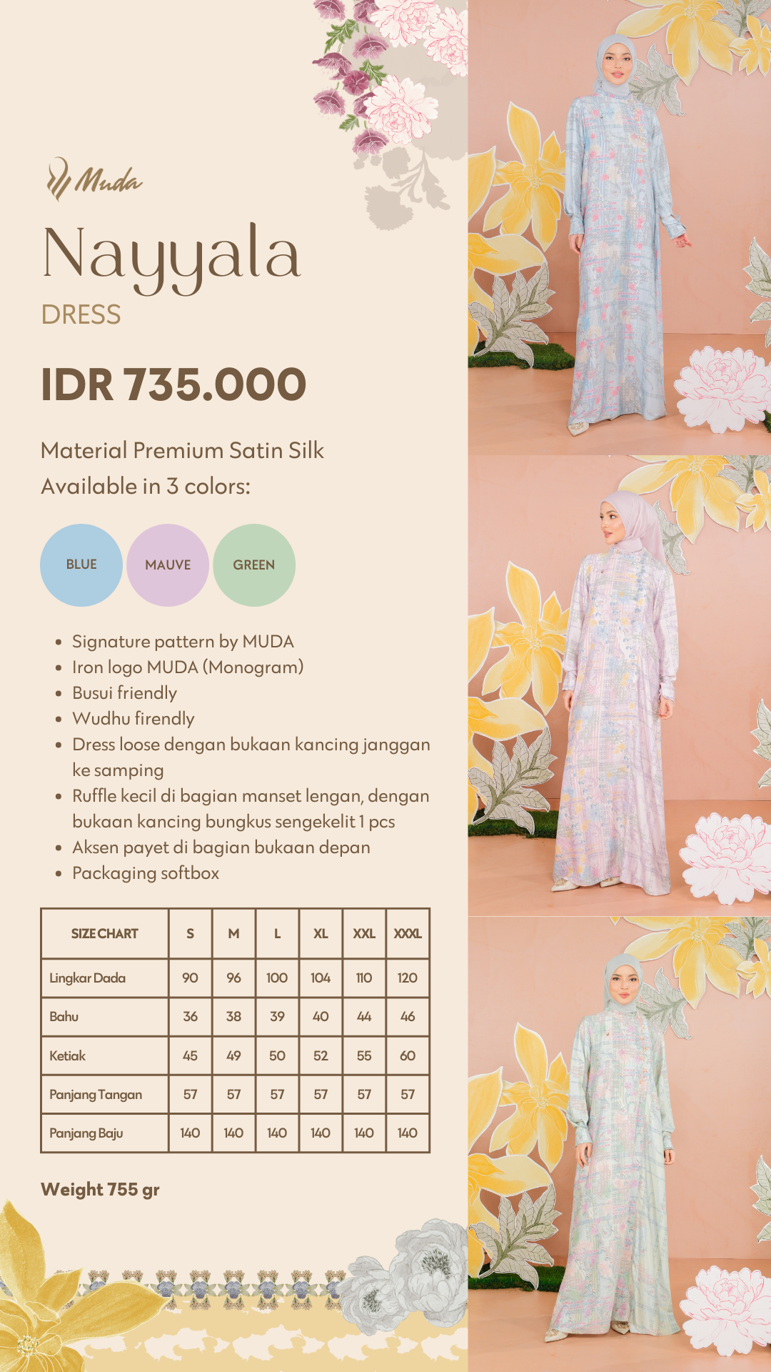 NAYYALA DRESS - GREEN