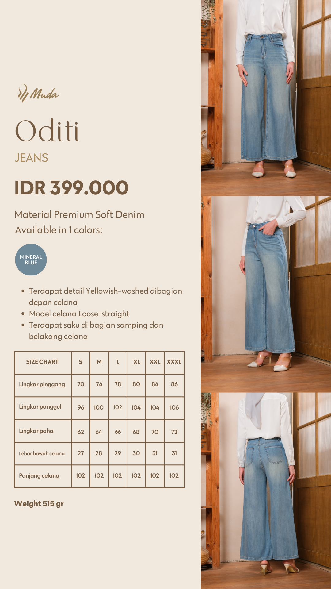 ODITI JEANS - MINERAL BLUE