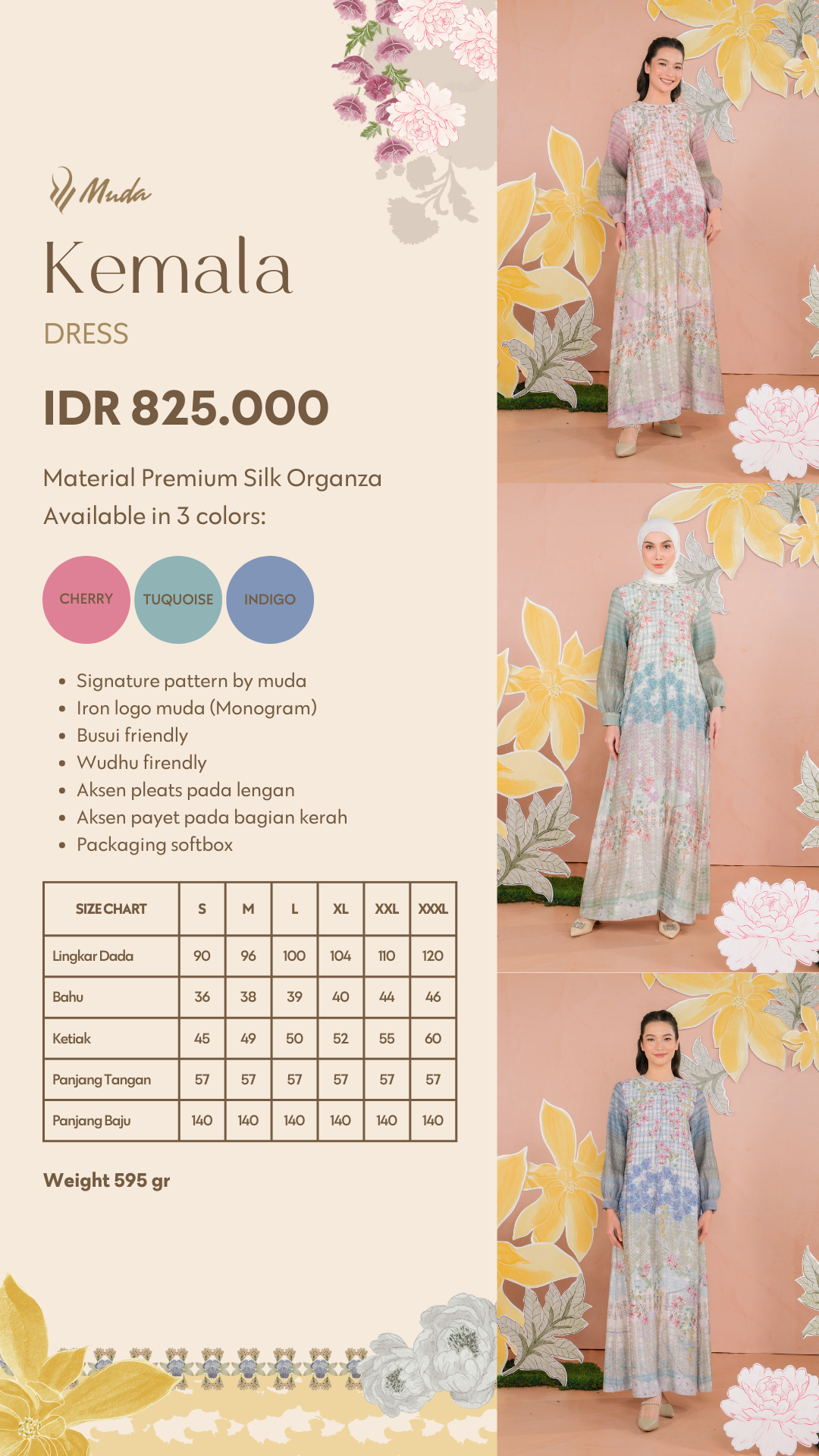 KEMALA DRESS - INDIGO