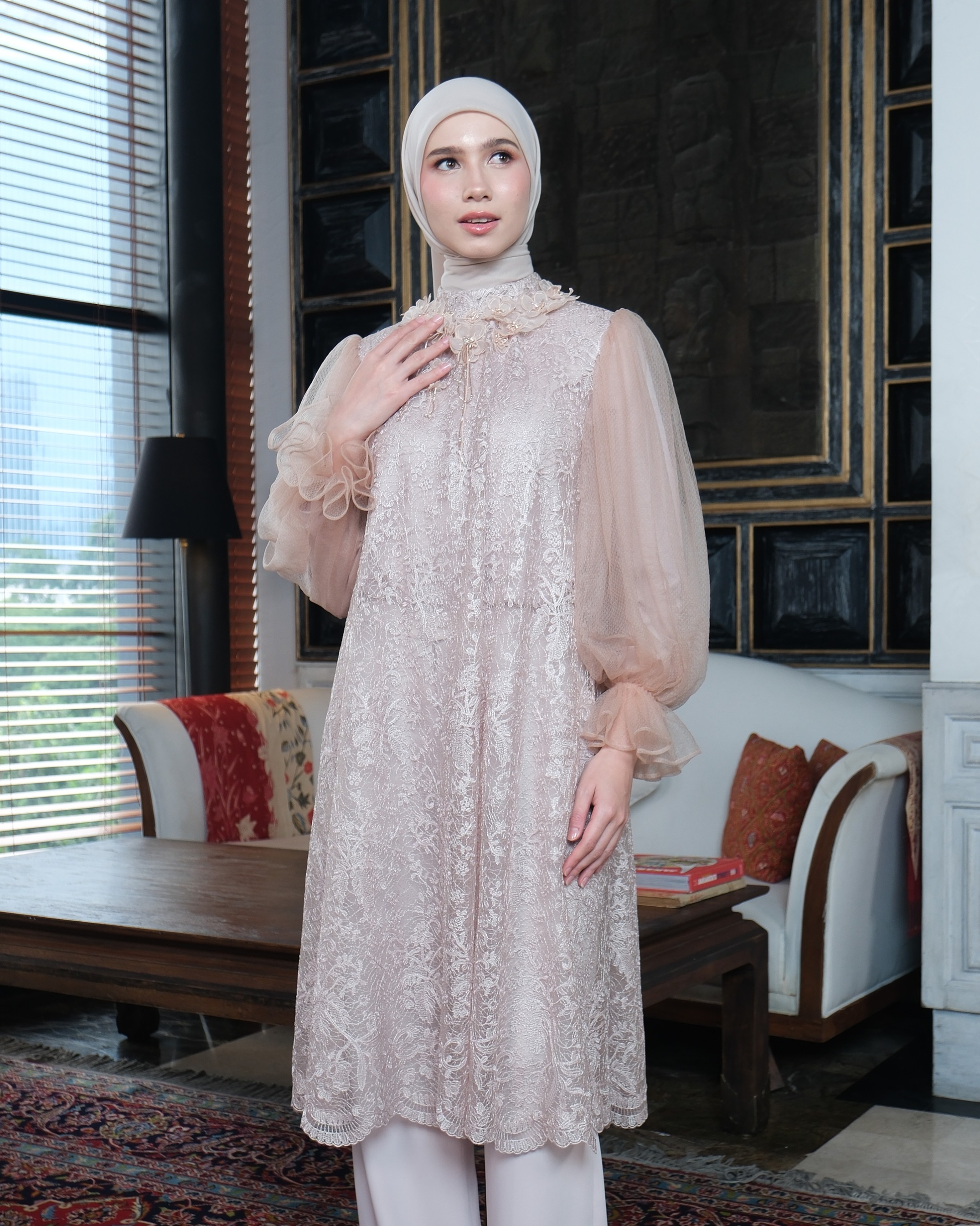 SASMAYA MIDI DRESS - DUSTY PINK
