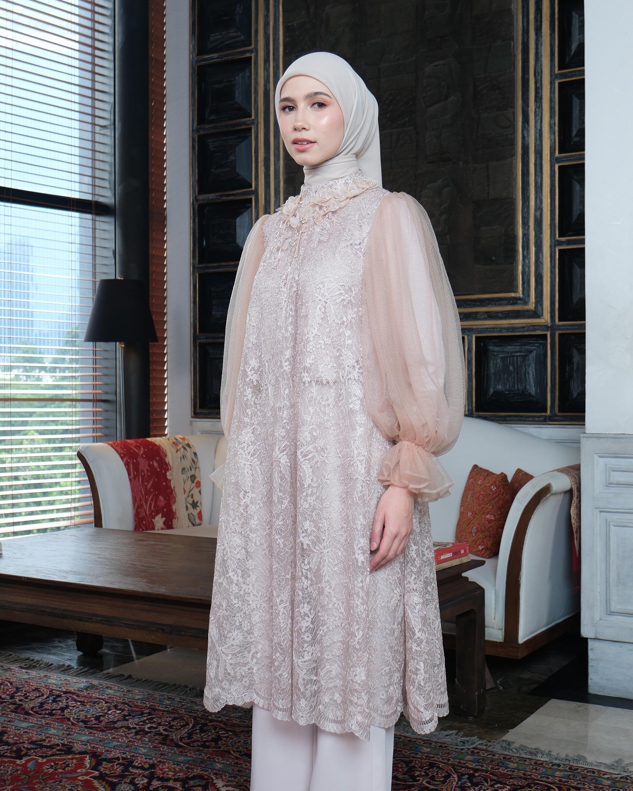 SASMAYA MIDI DRESS - DUSTY PINK