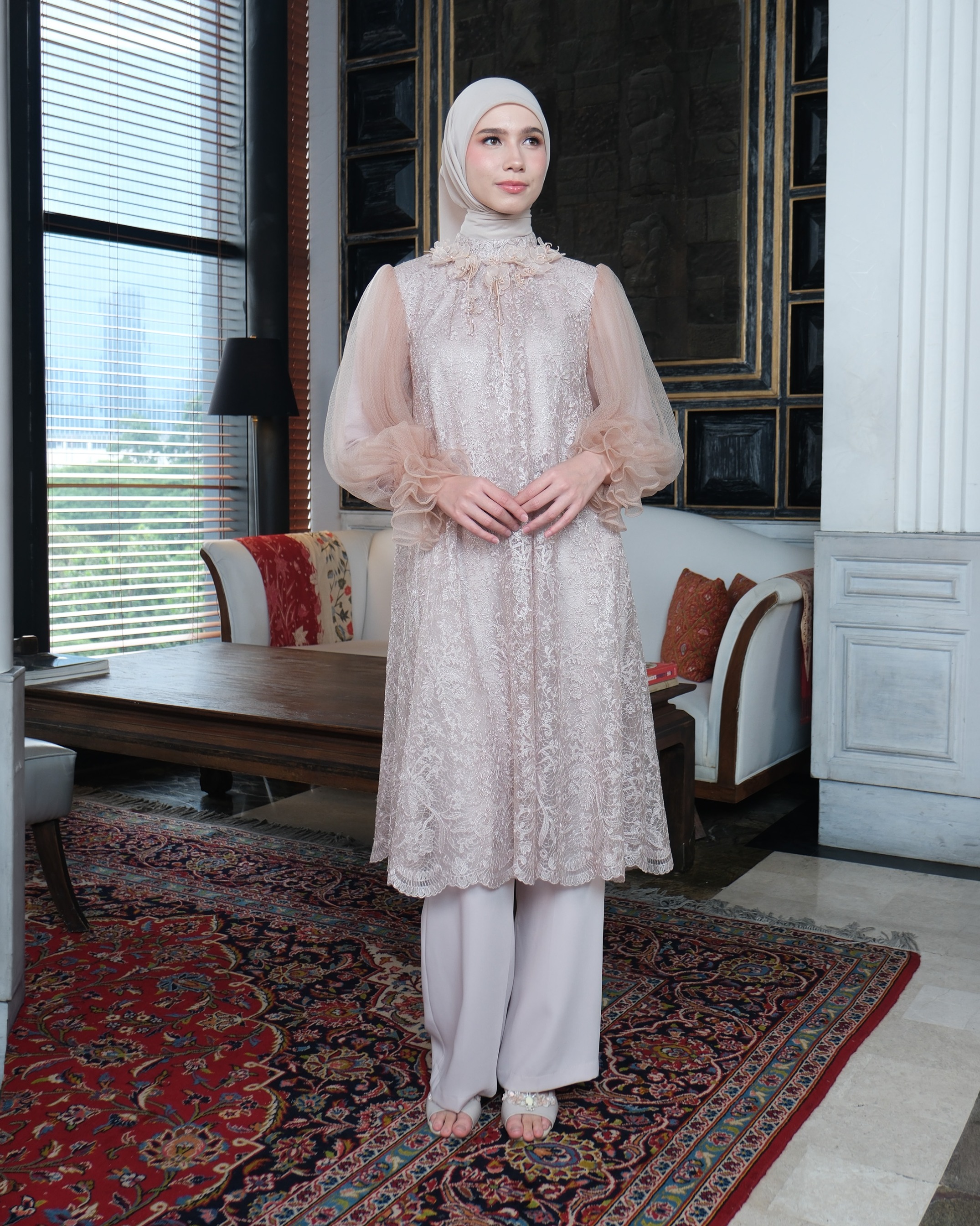 SASMAYA MIDI DRESS - DUSTY PINK