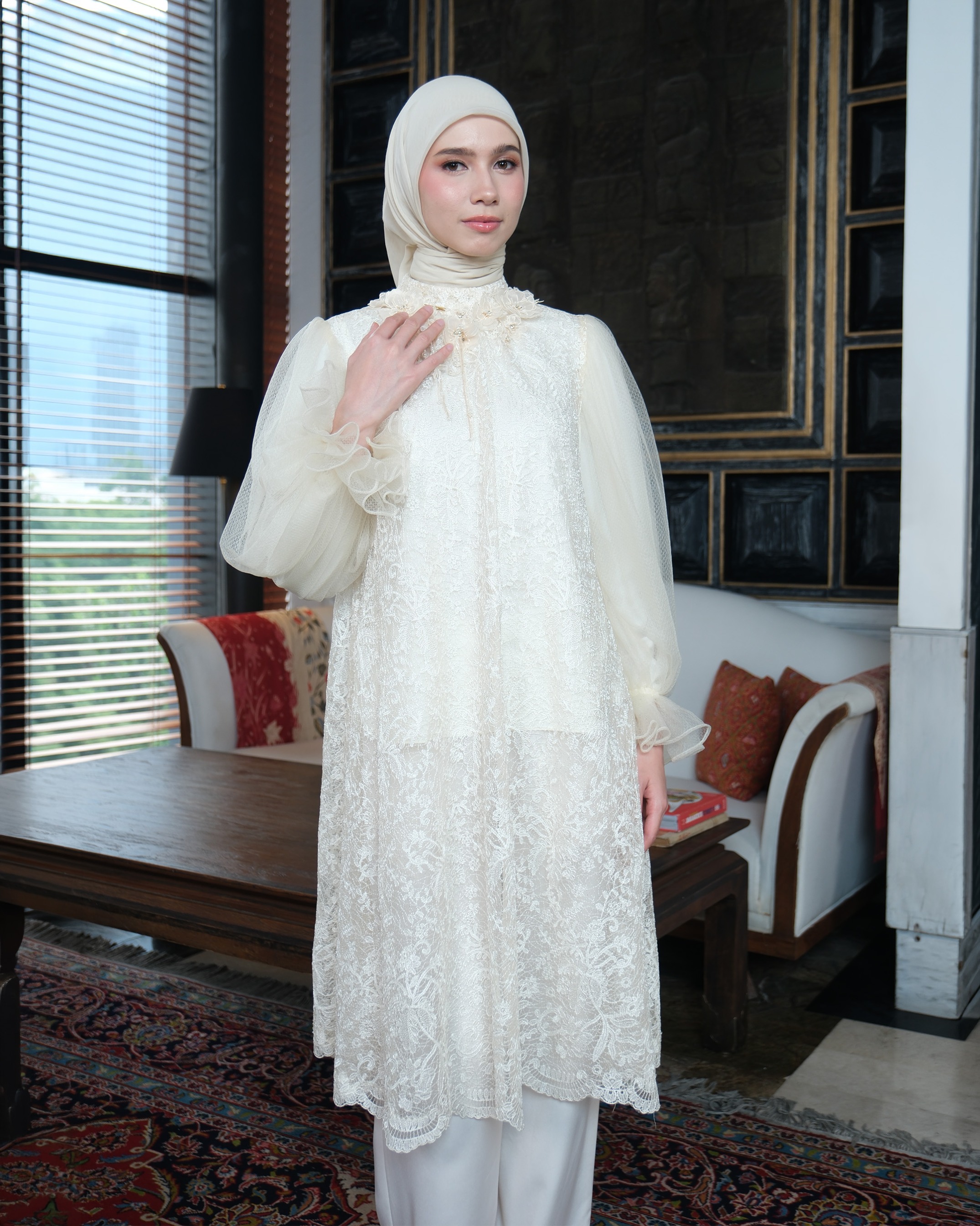 SASMAYA MIDI DRESS - IVORY