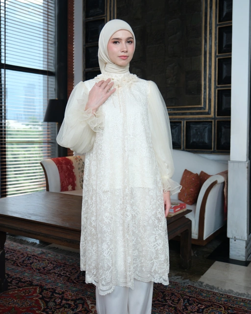 Image of SASMAYA MIDI DRESS - IVORY