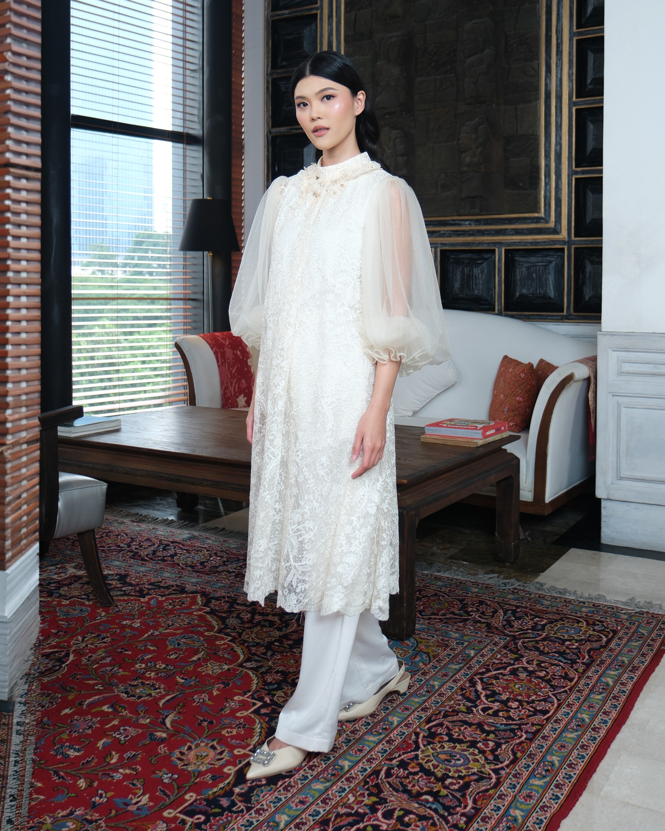 SASMAYA MIDI DRESS - IVORY