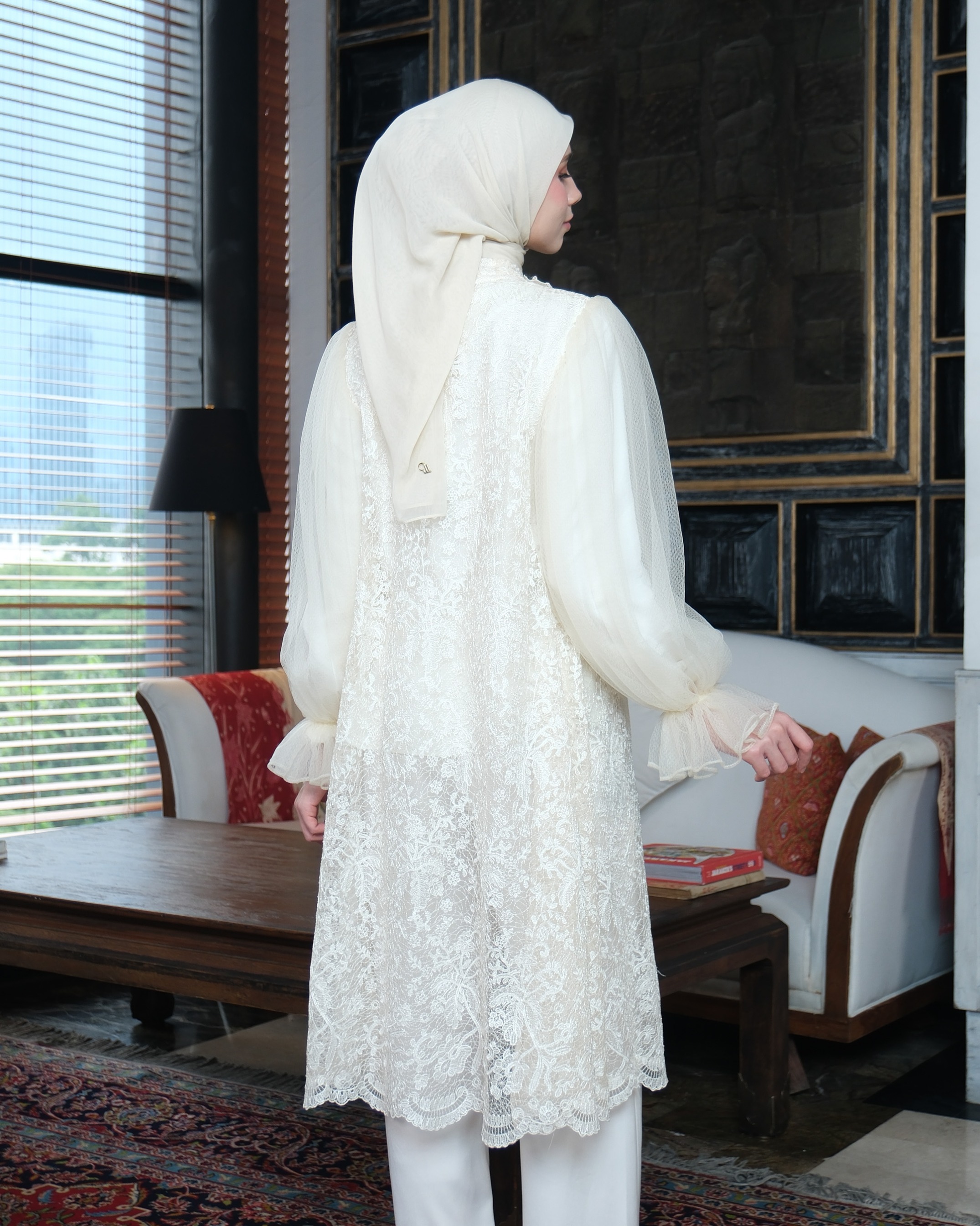 SASMAYA MIDI DRESS - IVORY