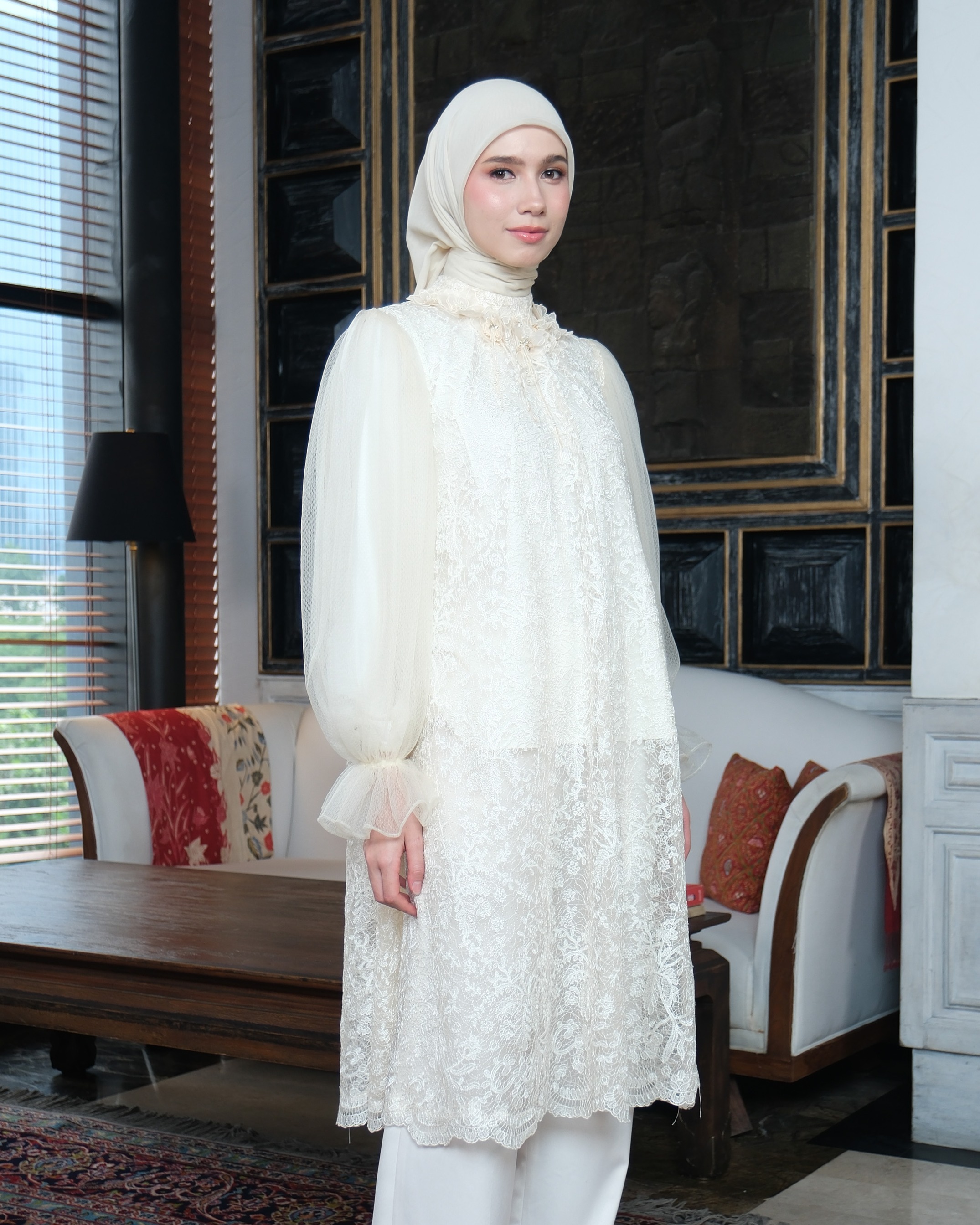 SASMAYA MIDI DRESS - IVORY