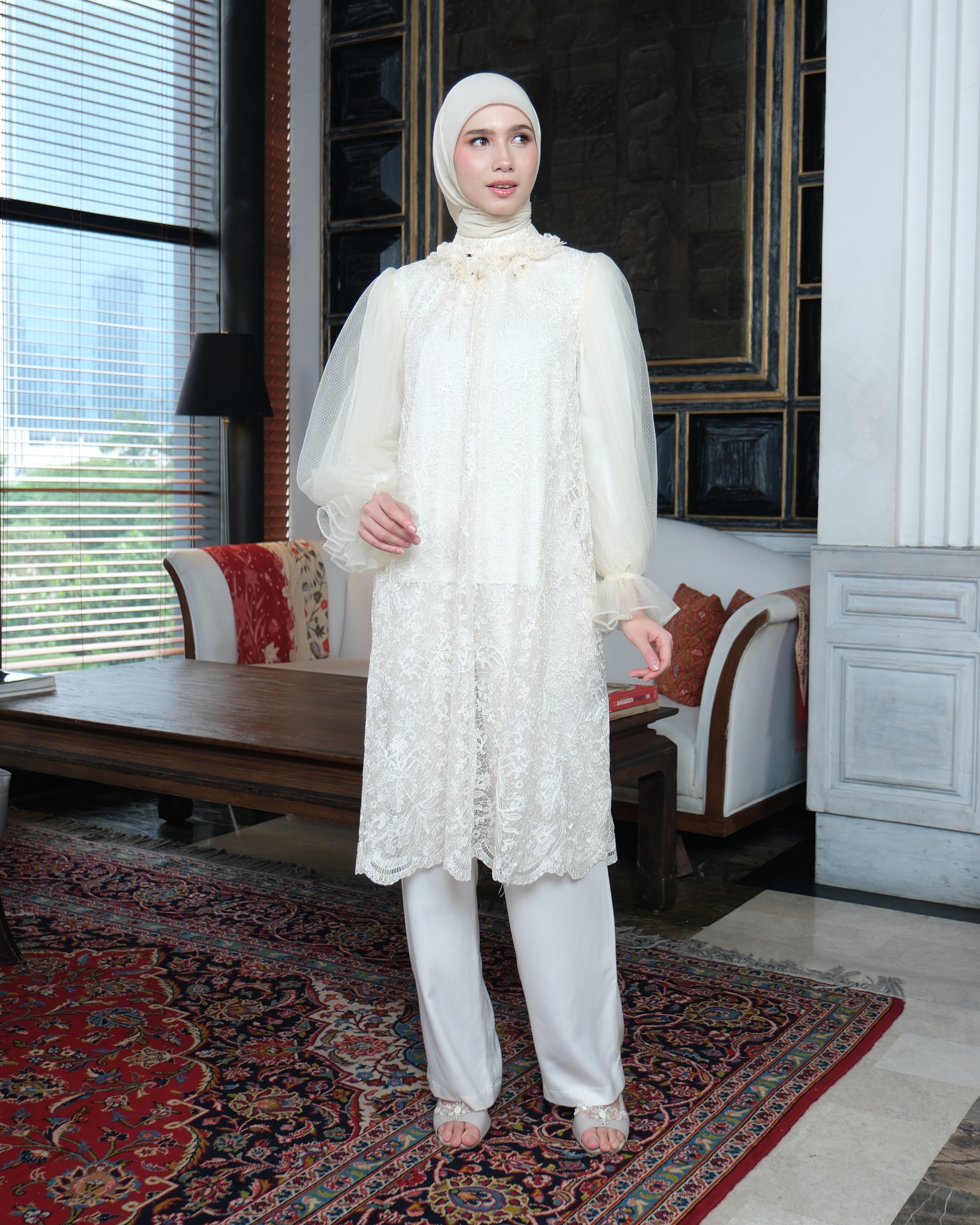 SASMAYA MIDI DRESS - IVORY