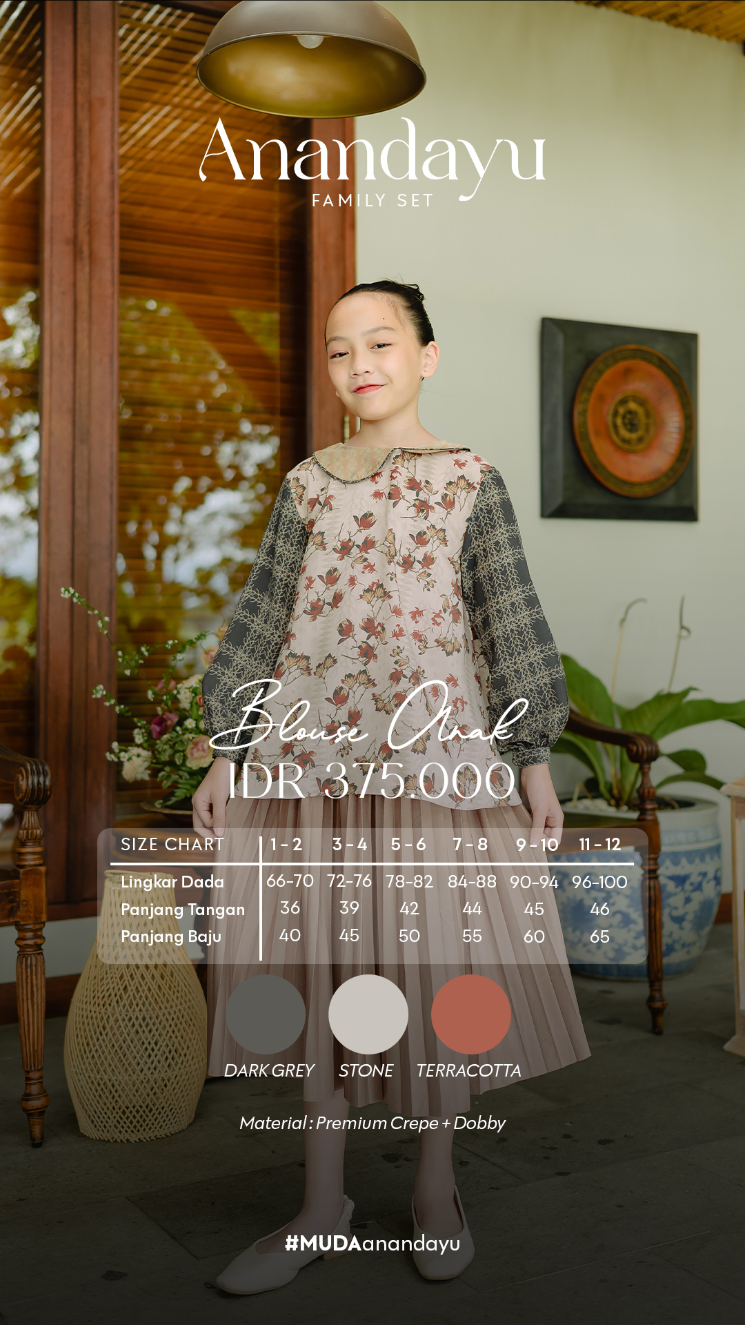 ANANDAYU BLOUSE ANAK - TERRACOTTA