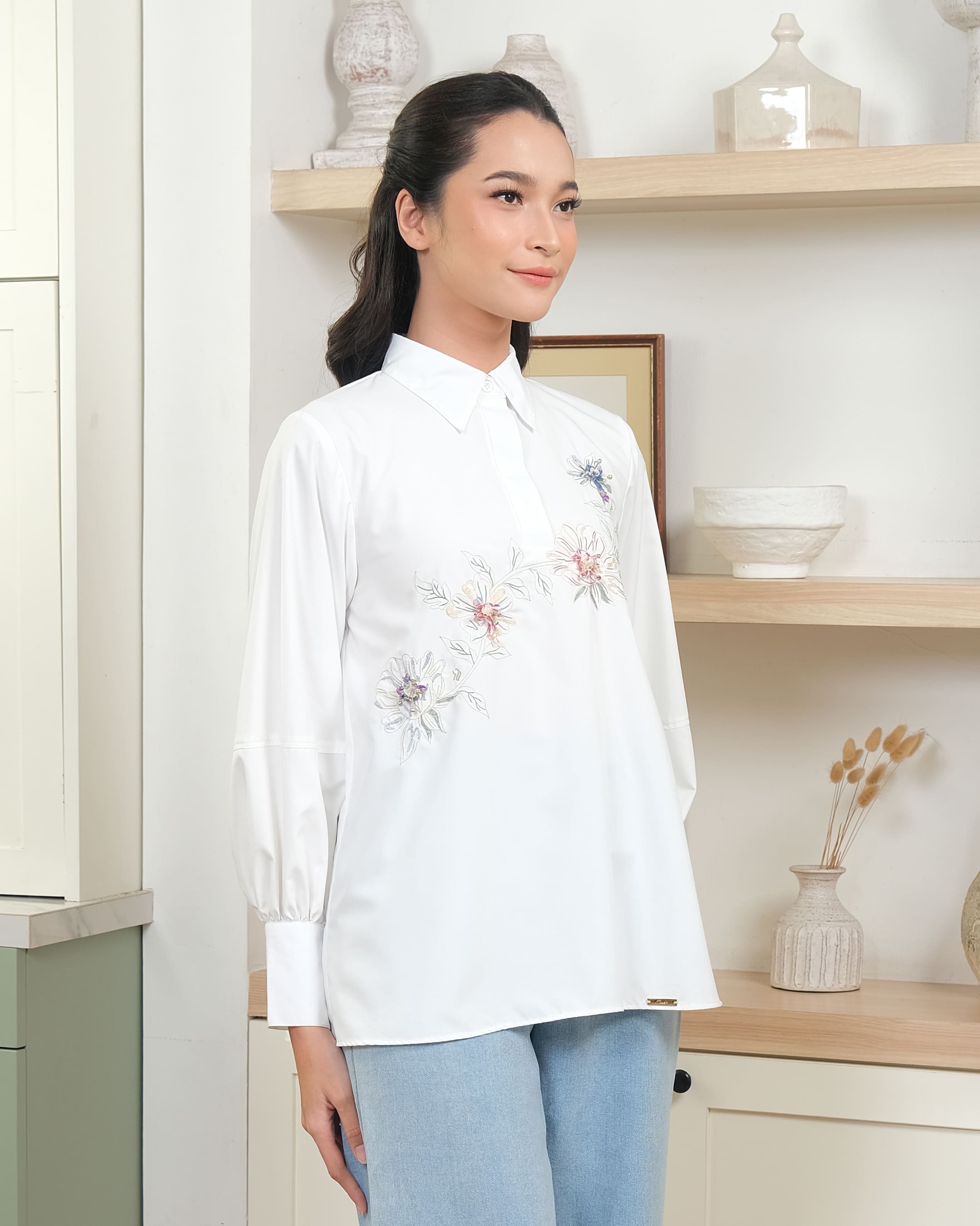 CALYTA BLOUSE - BROKEN WHITE