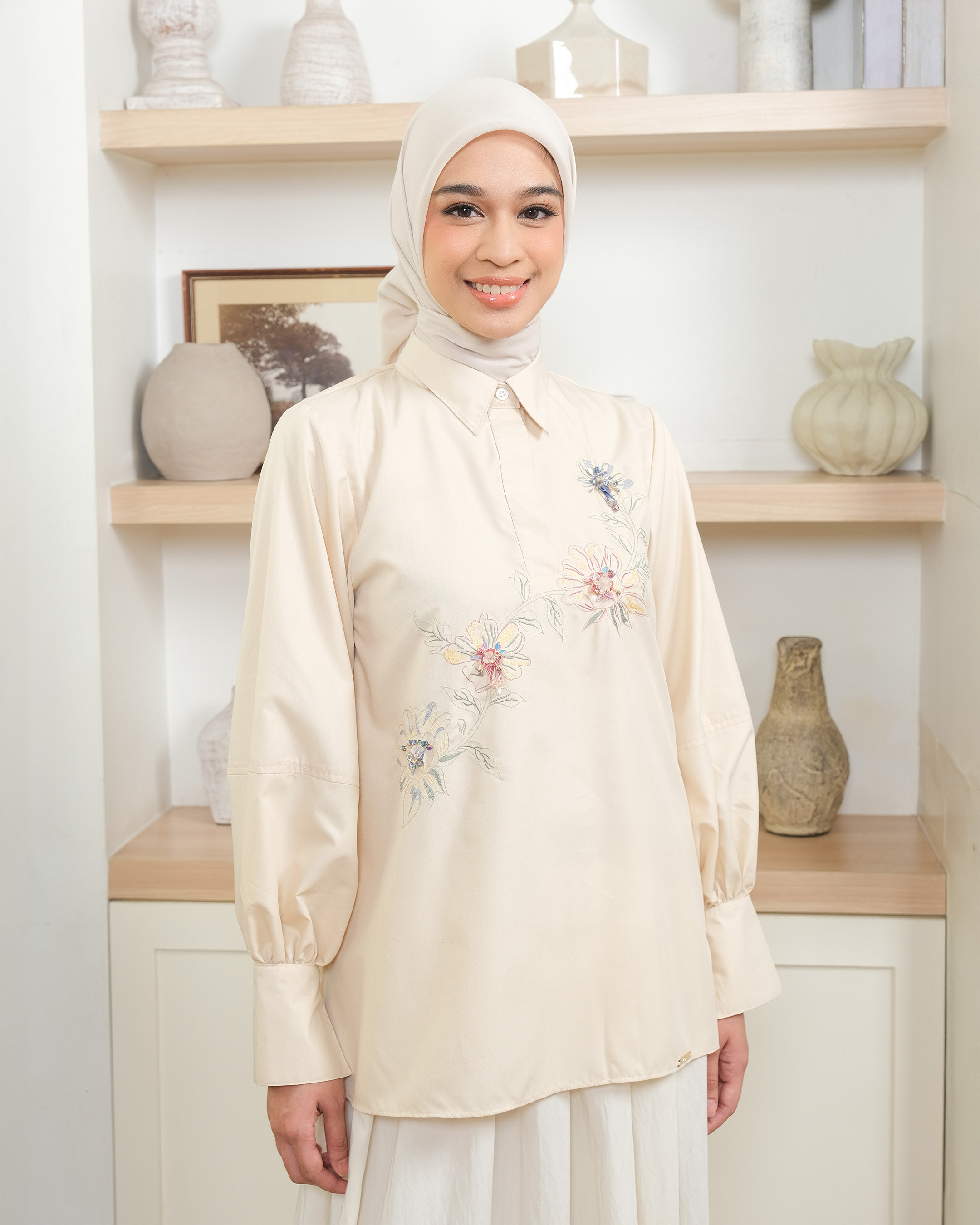 CALYTA BLOUSE - CREME