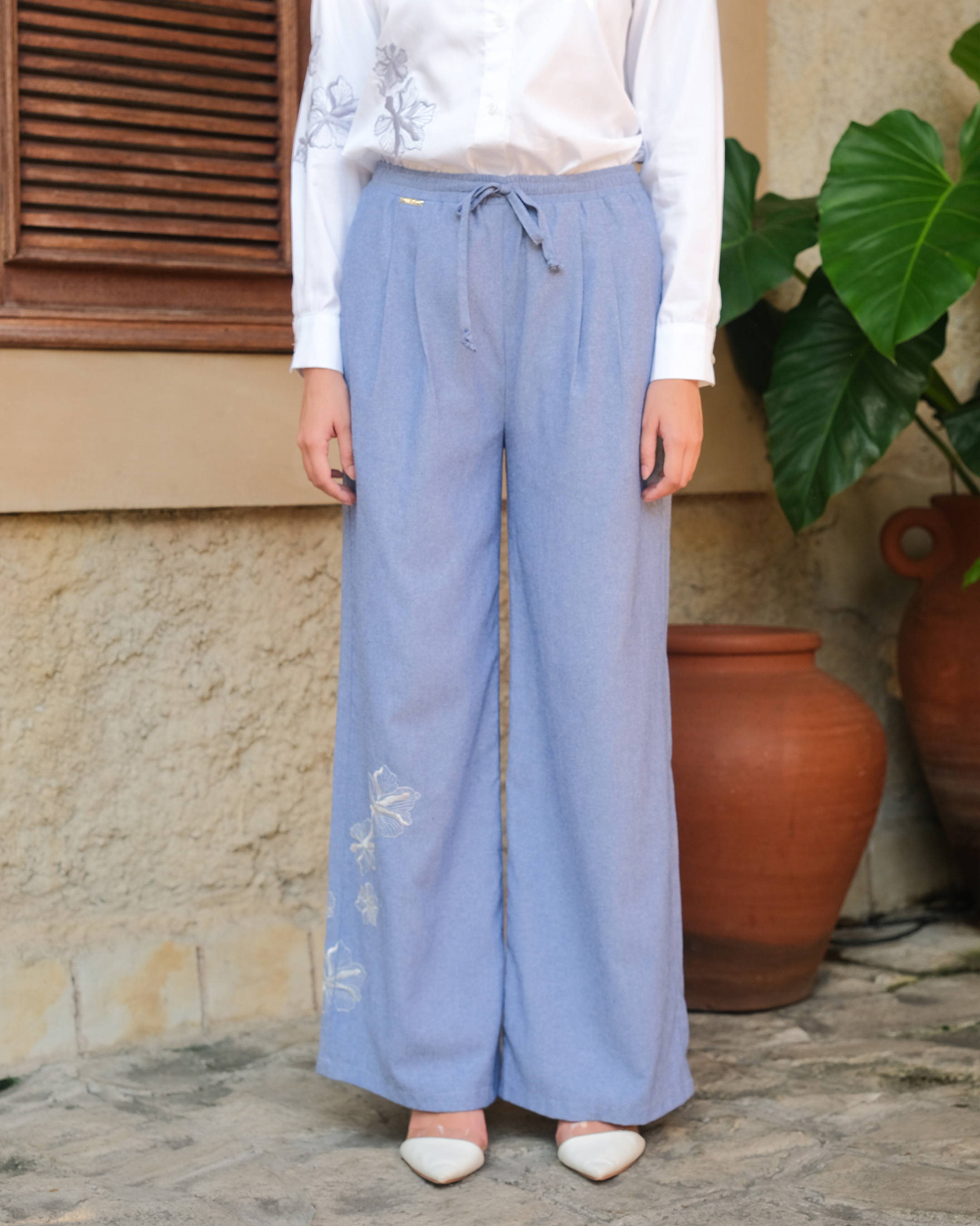DESIREE PANTS - PIGEON BLUE