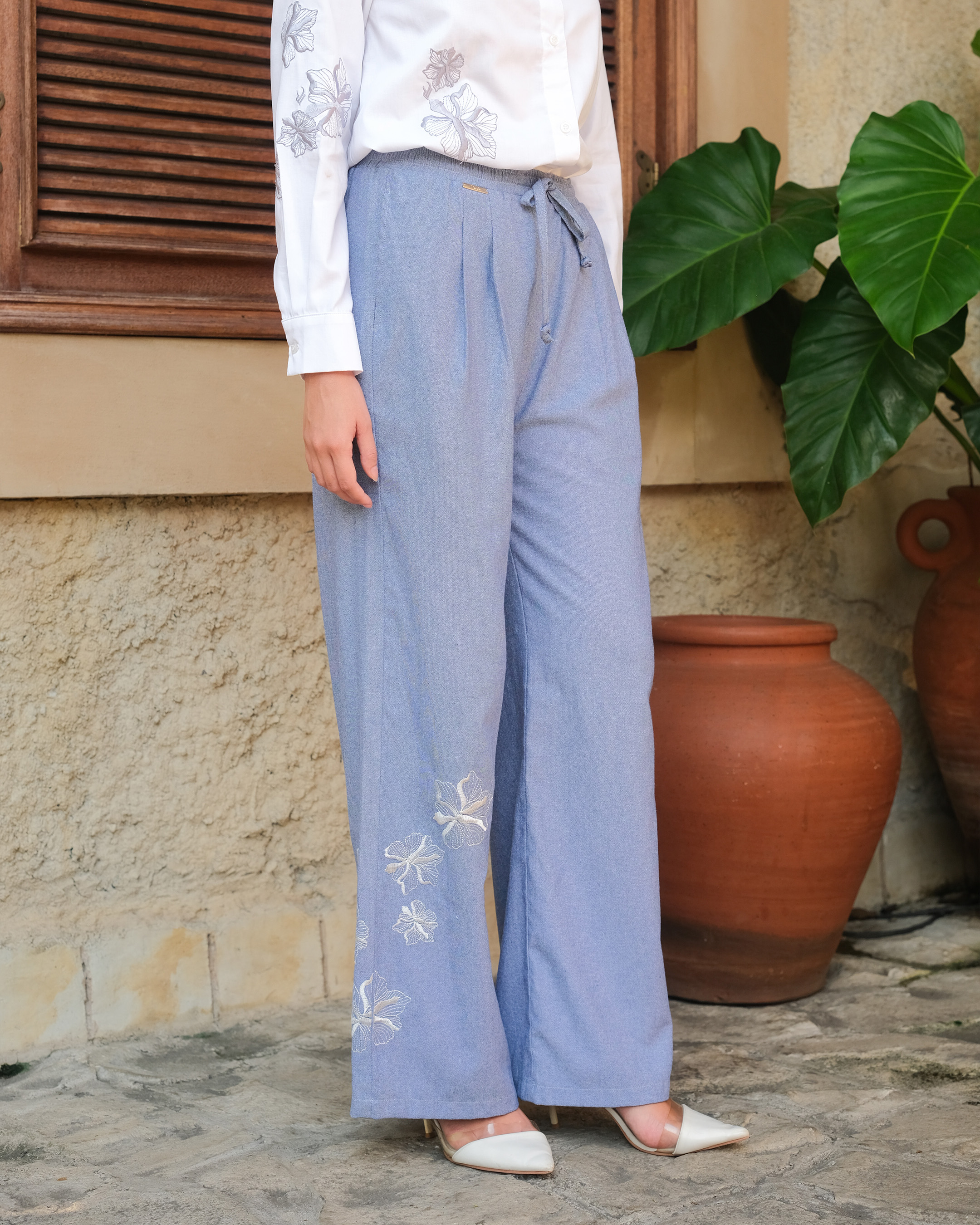 DESIREE PANTS - PIGEON BLUE
