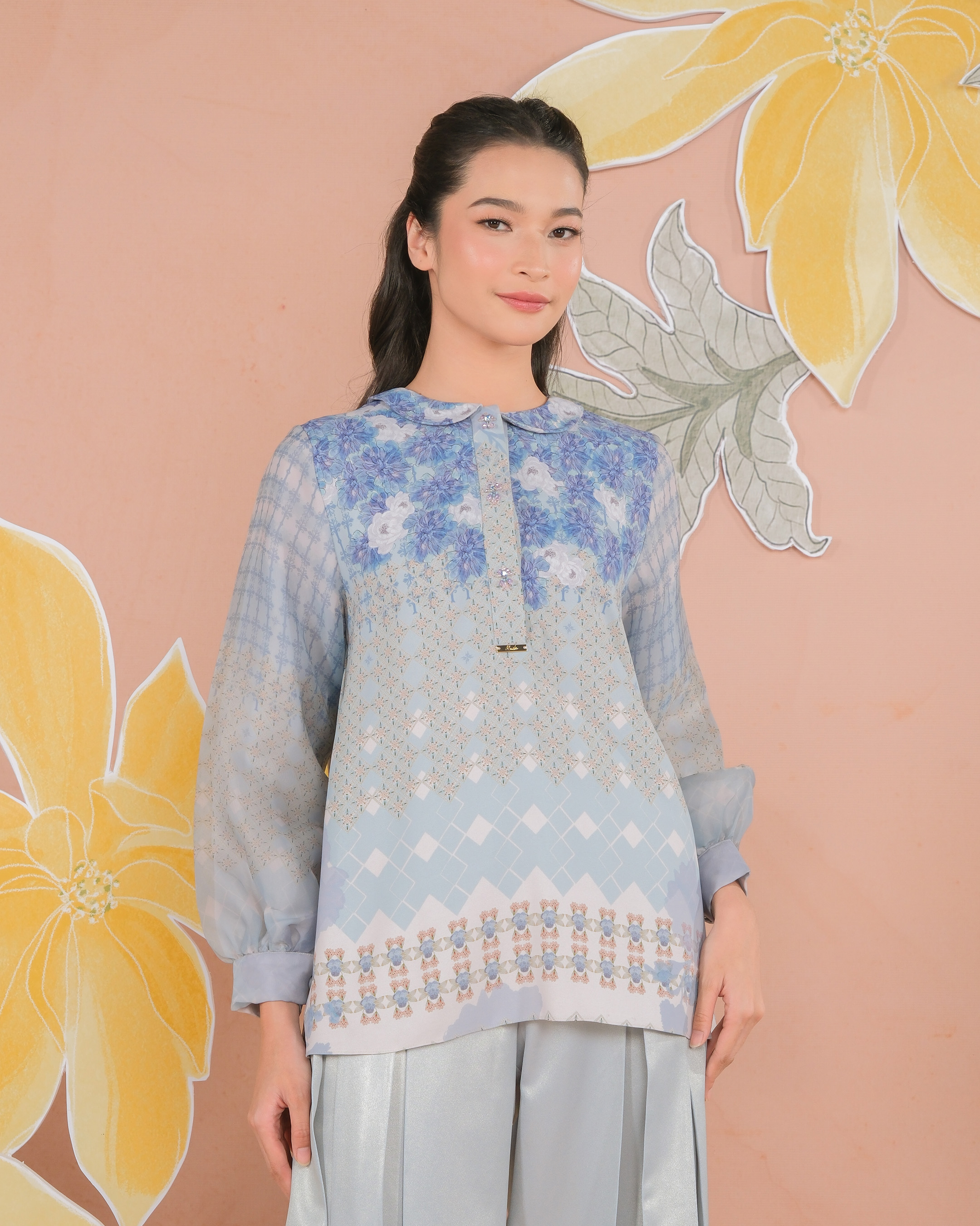 KEMALA BLOUSE - INDIGO