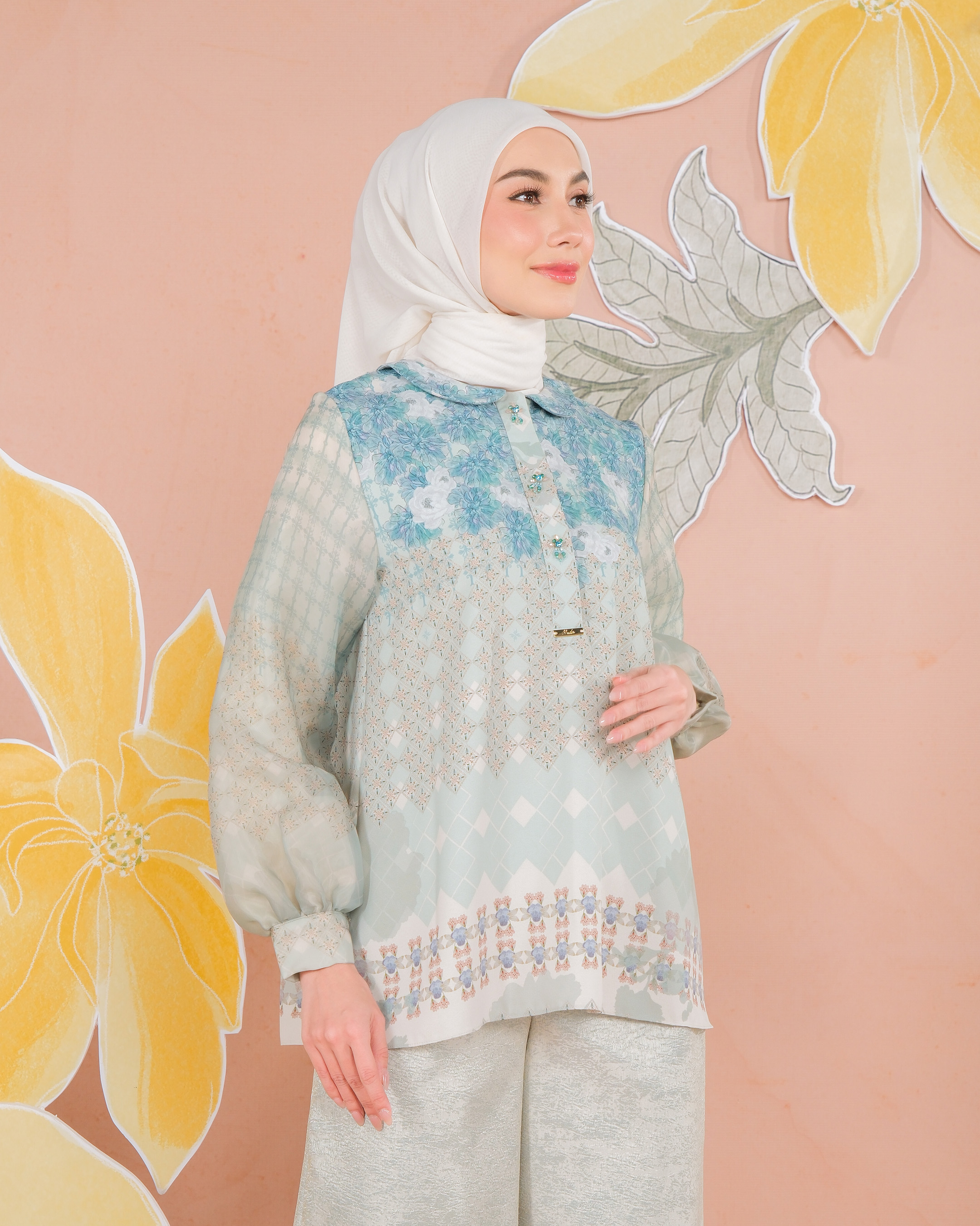 KEMALA BLOUSE - TURQOUISE