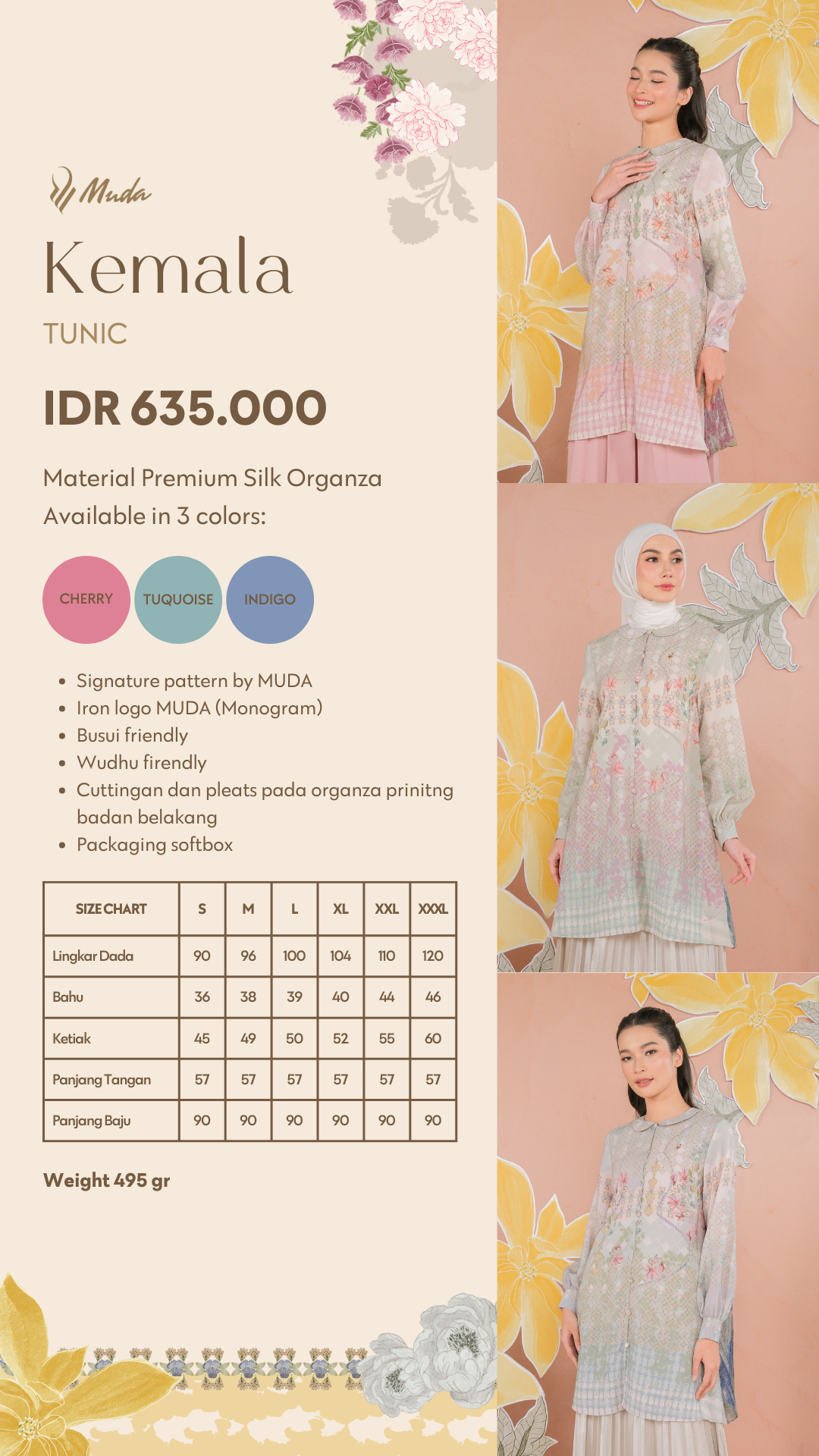 KEMALA TUNIC - CHERRY