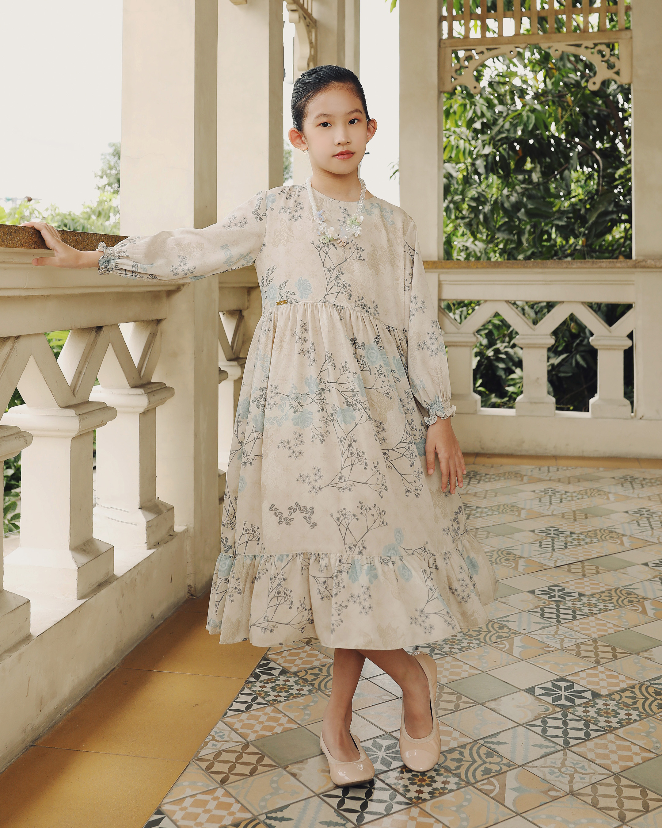 KESHWARI DRESS ANAK - BONE